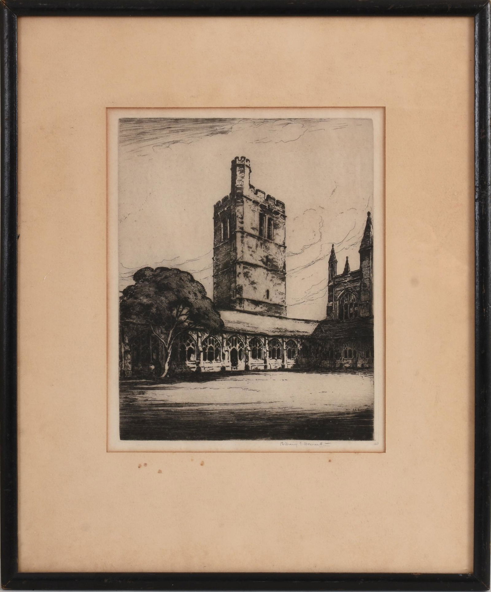 Albany E. Howarth. Bell ower and Cloister. (1 of 3)