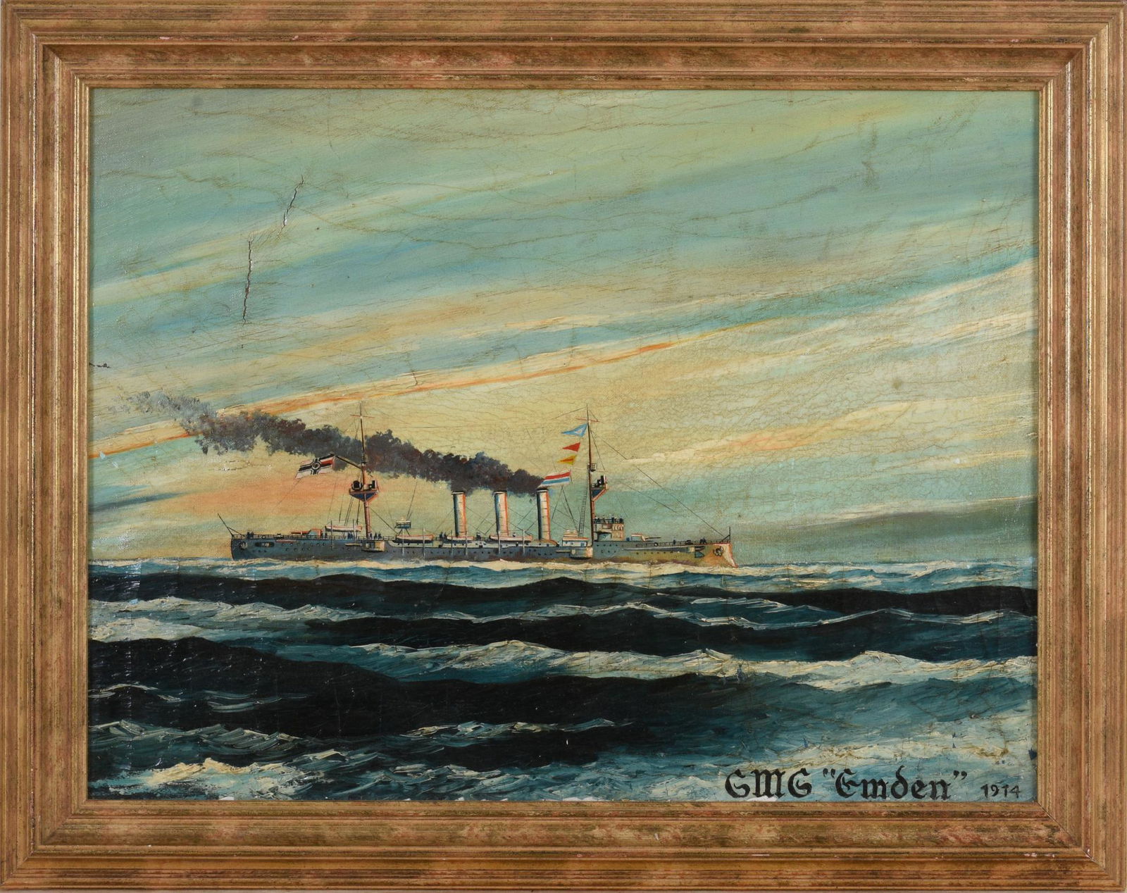 WWI Painting of the SMS Emden. (1 of 3)