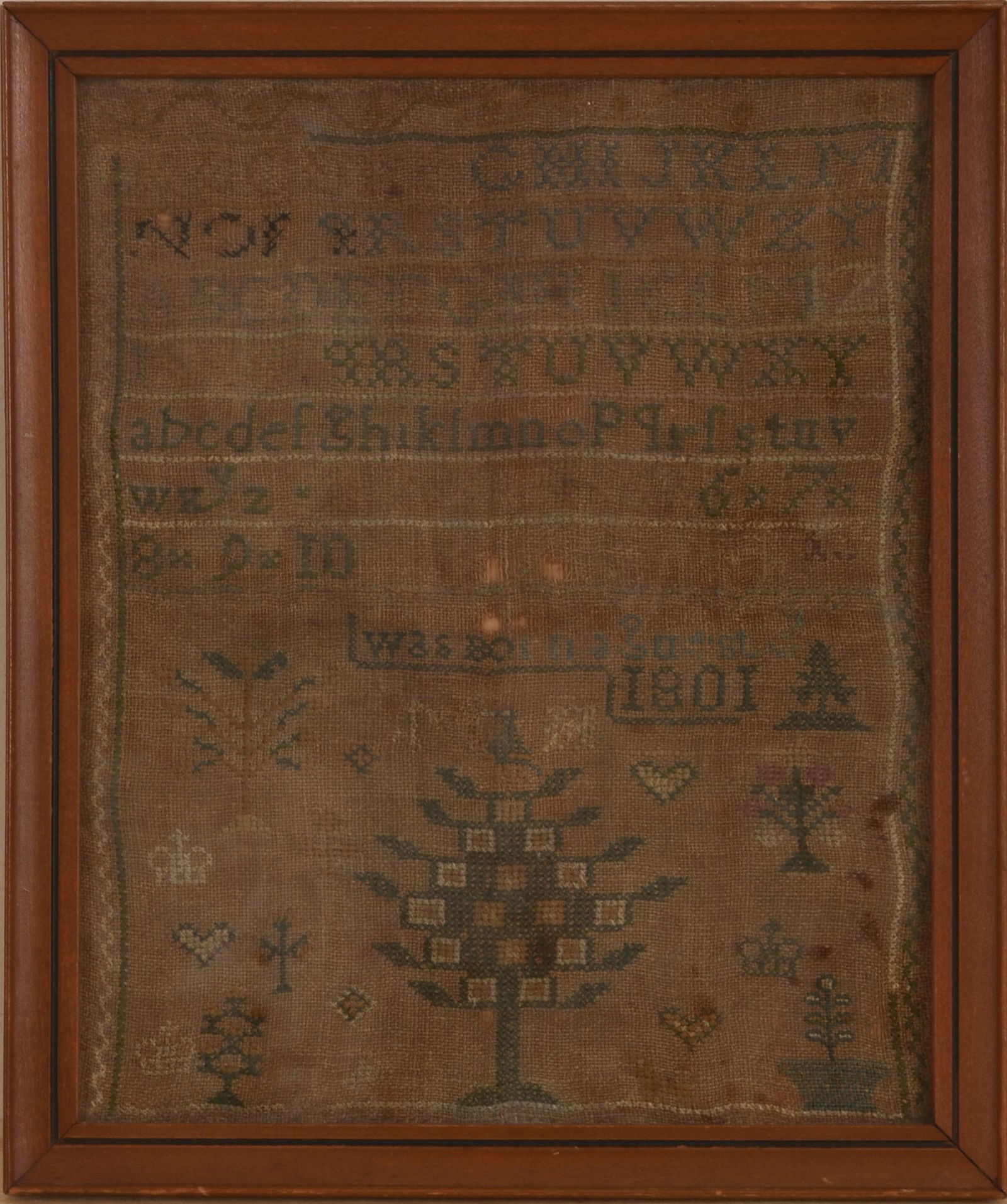 American Schoolgirl Sampler, 1801. (1 of 2)