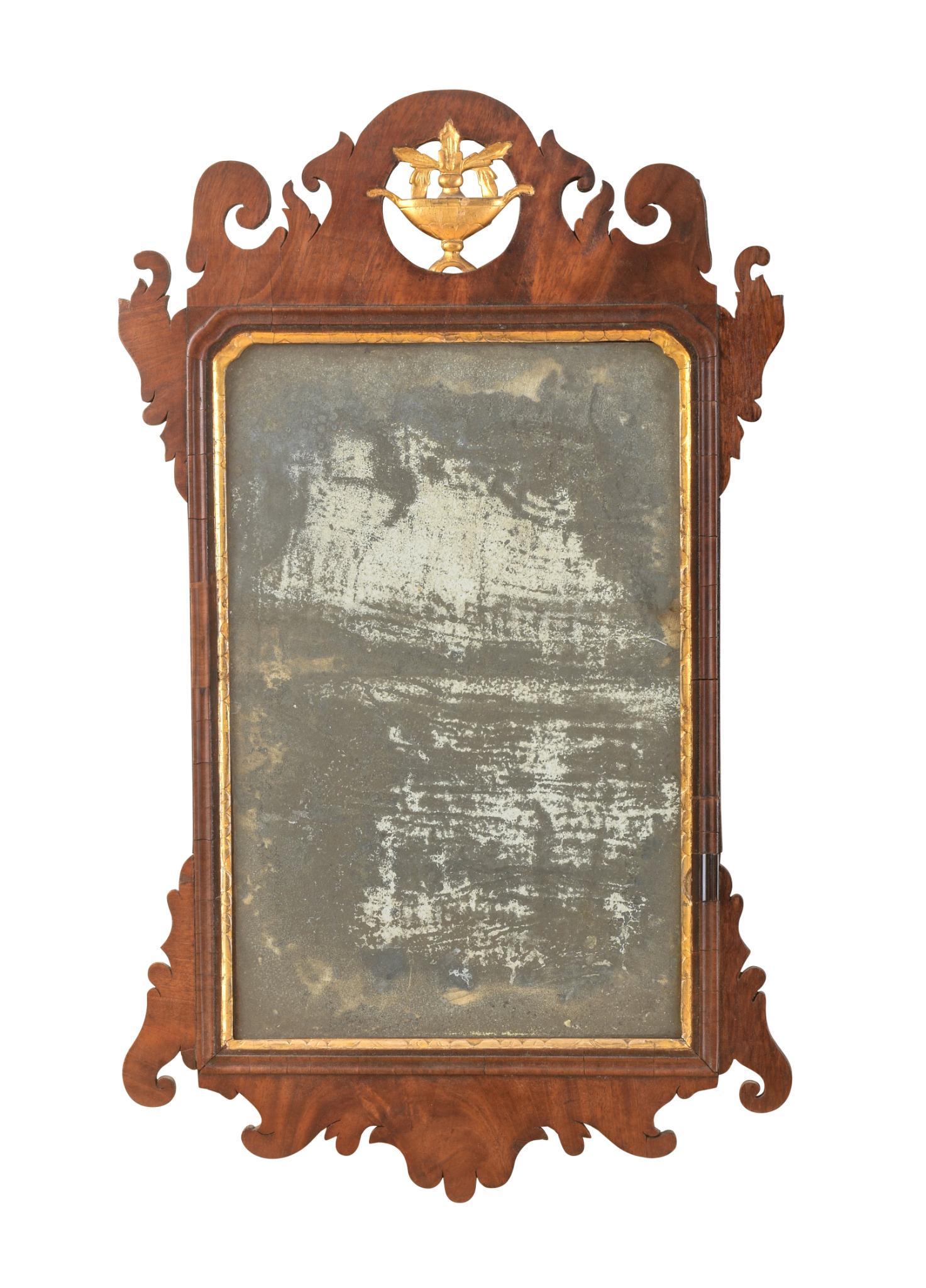 American Chippendale Mirror With Gilt Urn. (1 of 2)