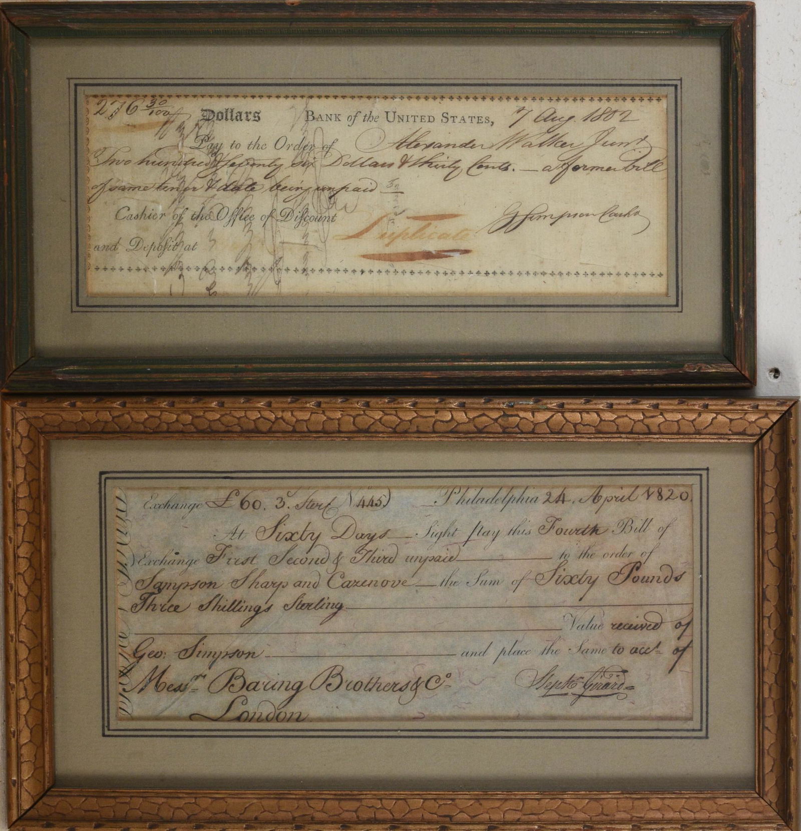 Two Early 19th Century American Financial Notes. (1 of 2)