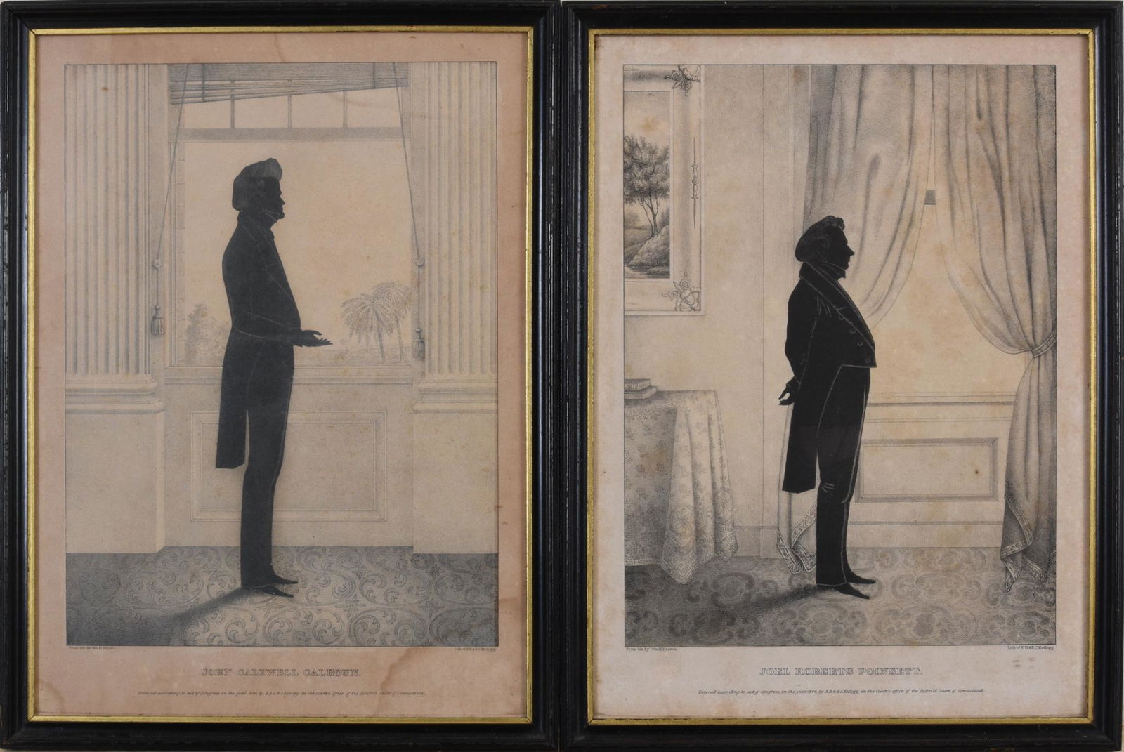 Two E.B. & E.C. Kellogg Silhouette Lithographs. (1 of 2)