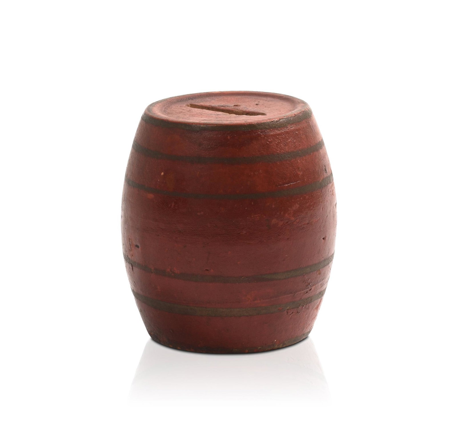 Glazed Pottery Still Bank.: Height 3.75 inches.