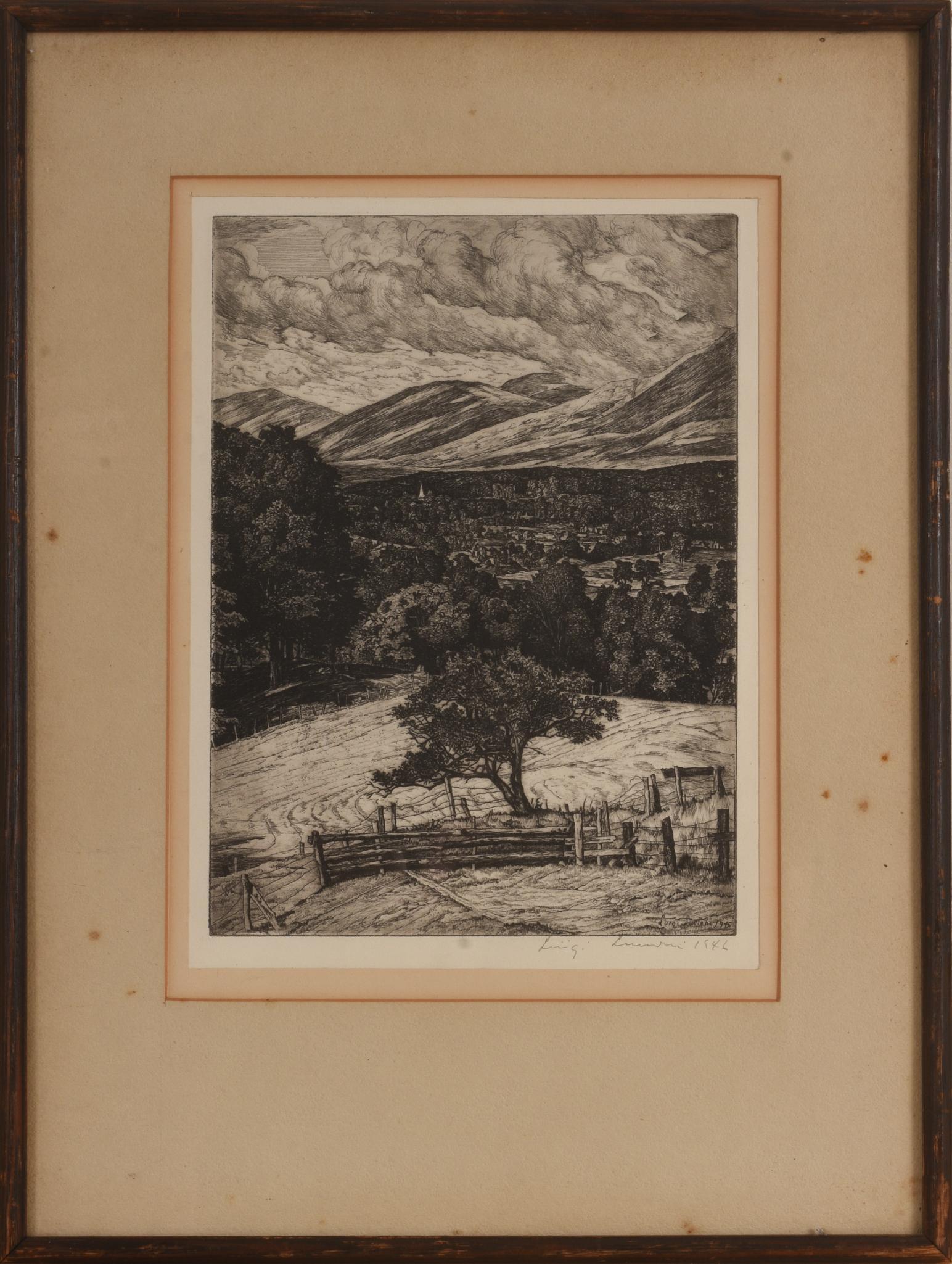 Luigi Lucioni Etching, (American, 1900-1988). (1 of 3)