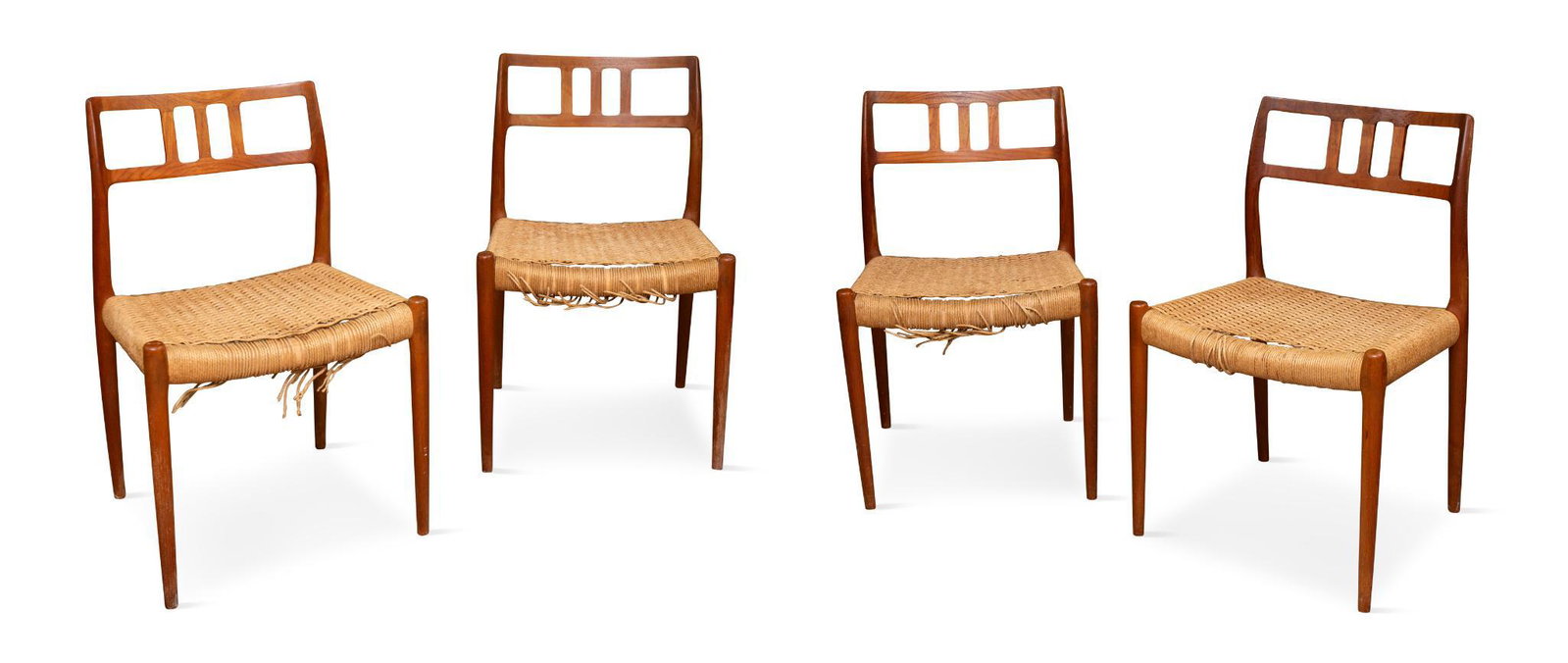 Four Niels Moller Model 79 Side Chairs.: As is condition.