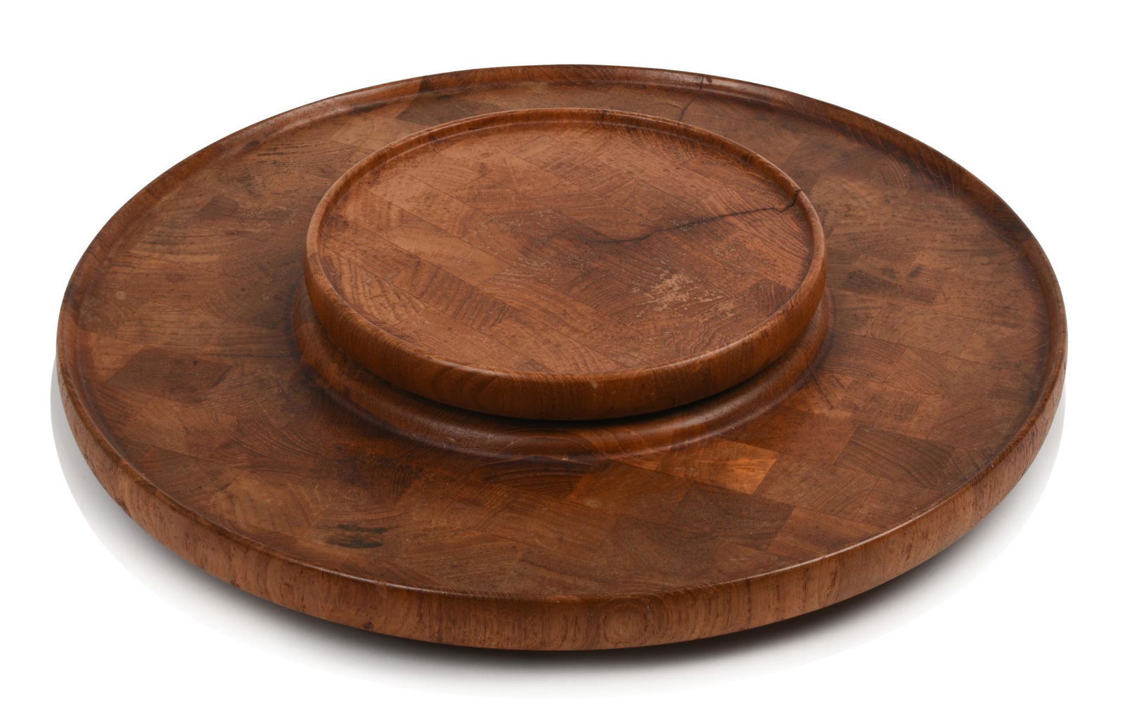 Mid Century Hardwood Lazy Susan. (1 of 3)