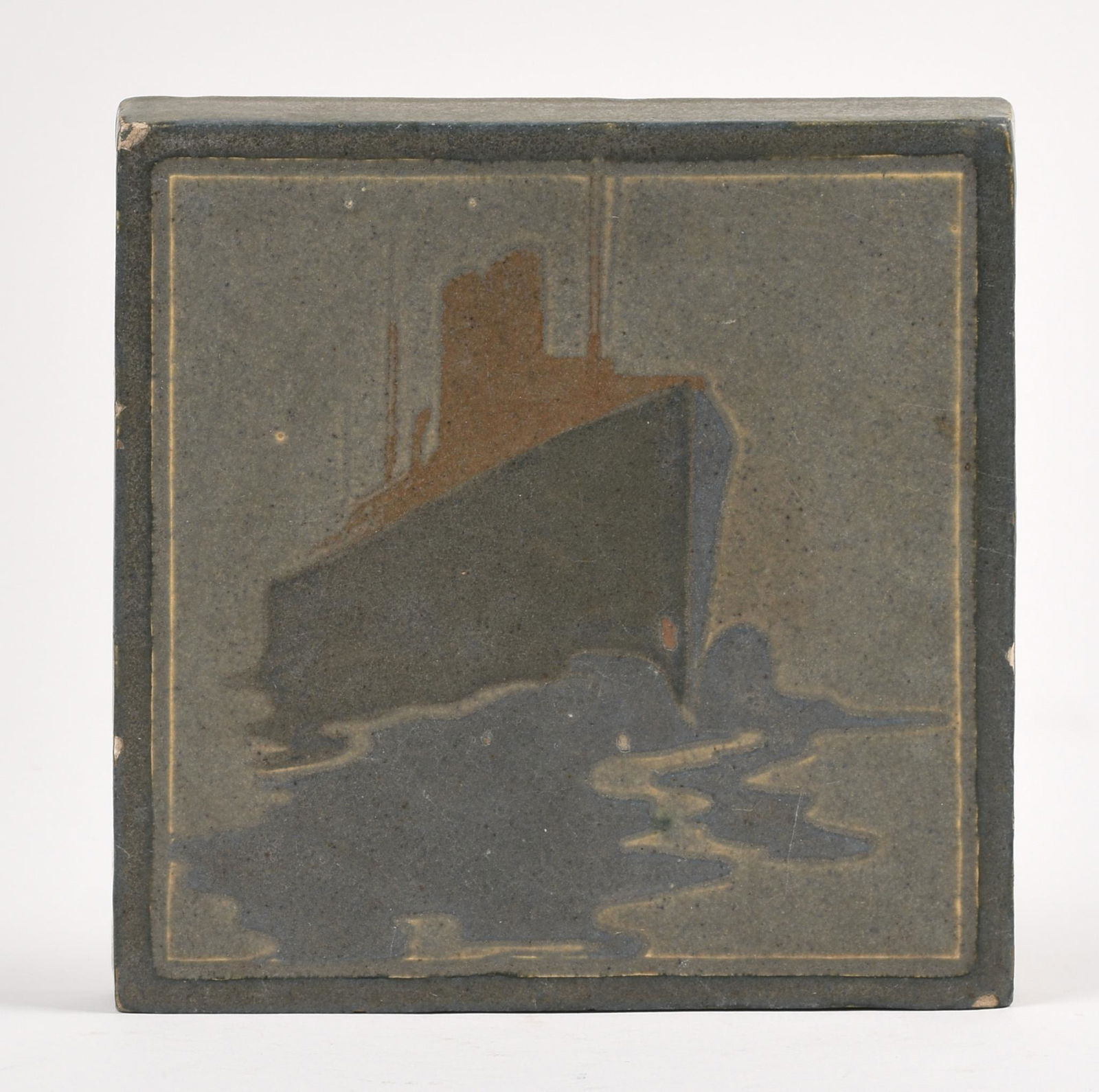 Marblehead Pottery Oceanliner Trivet Tile. (1 of 2)
