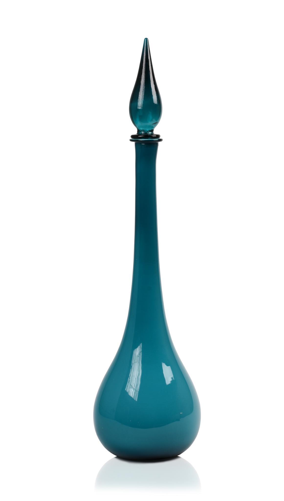 Large Mid-Century Glass Genie Bottle Decanter. (1 of 3)