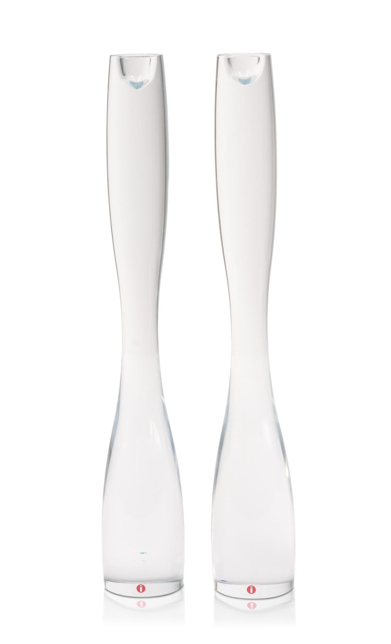 Pair of Timo Sarpaneva Marcel Glass Candlesticks for Iittala. (1 of 4)