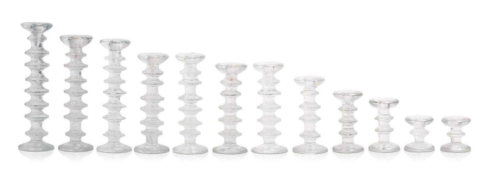 Twelve Timo Sarpaneva Festivo Glass Candlesticks. (1 of 4)