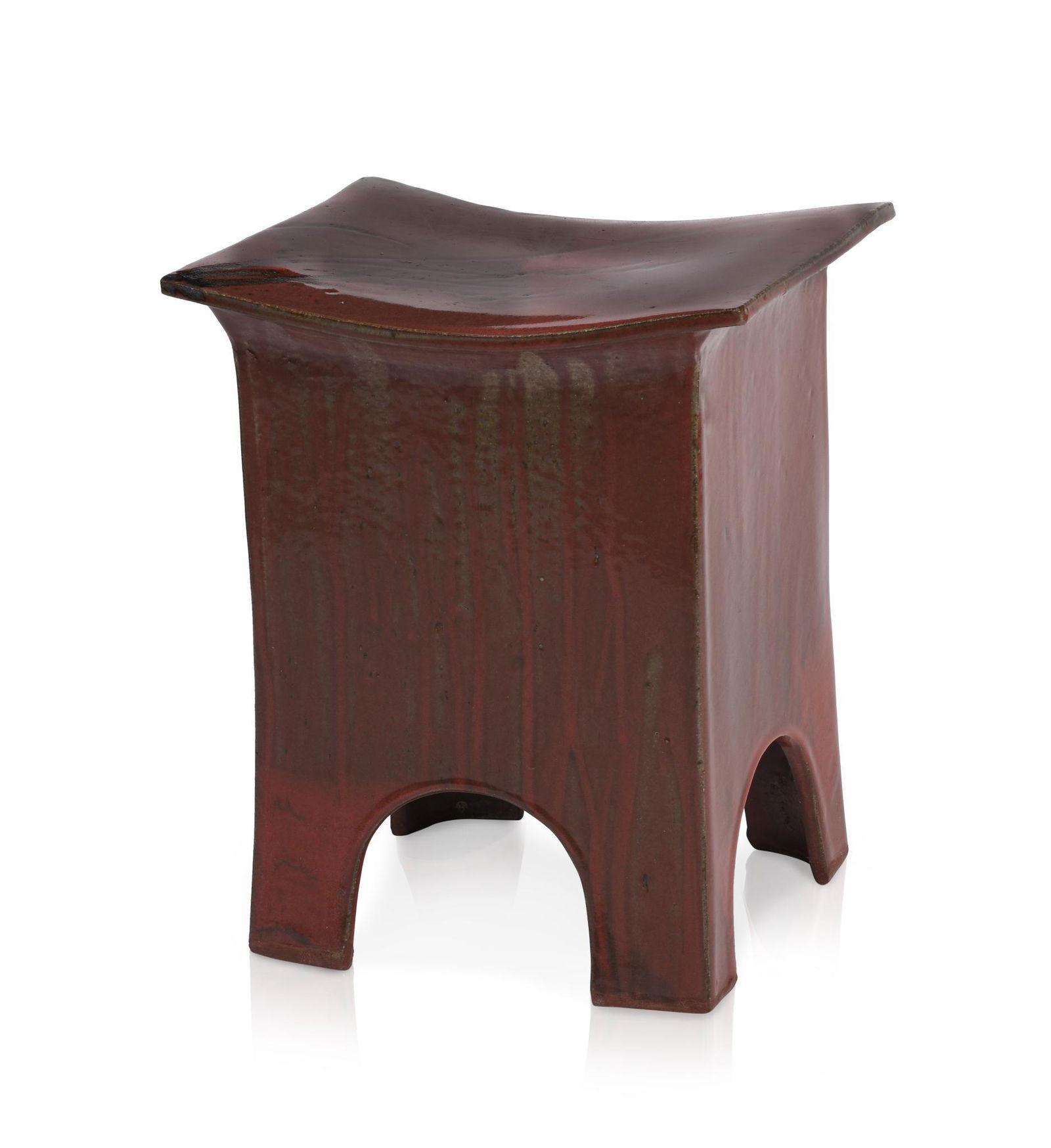 Glazed Pottery Stool, Attributed Erik O'Leary. (1 of 4)