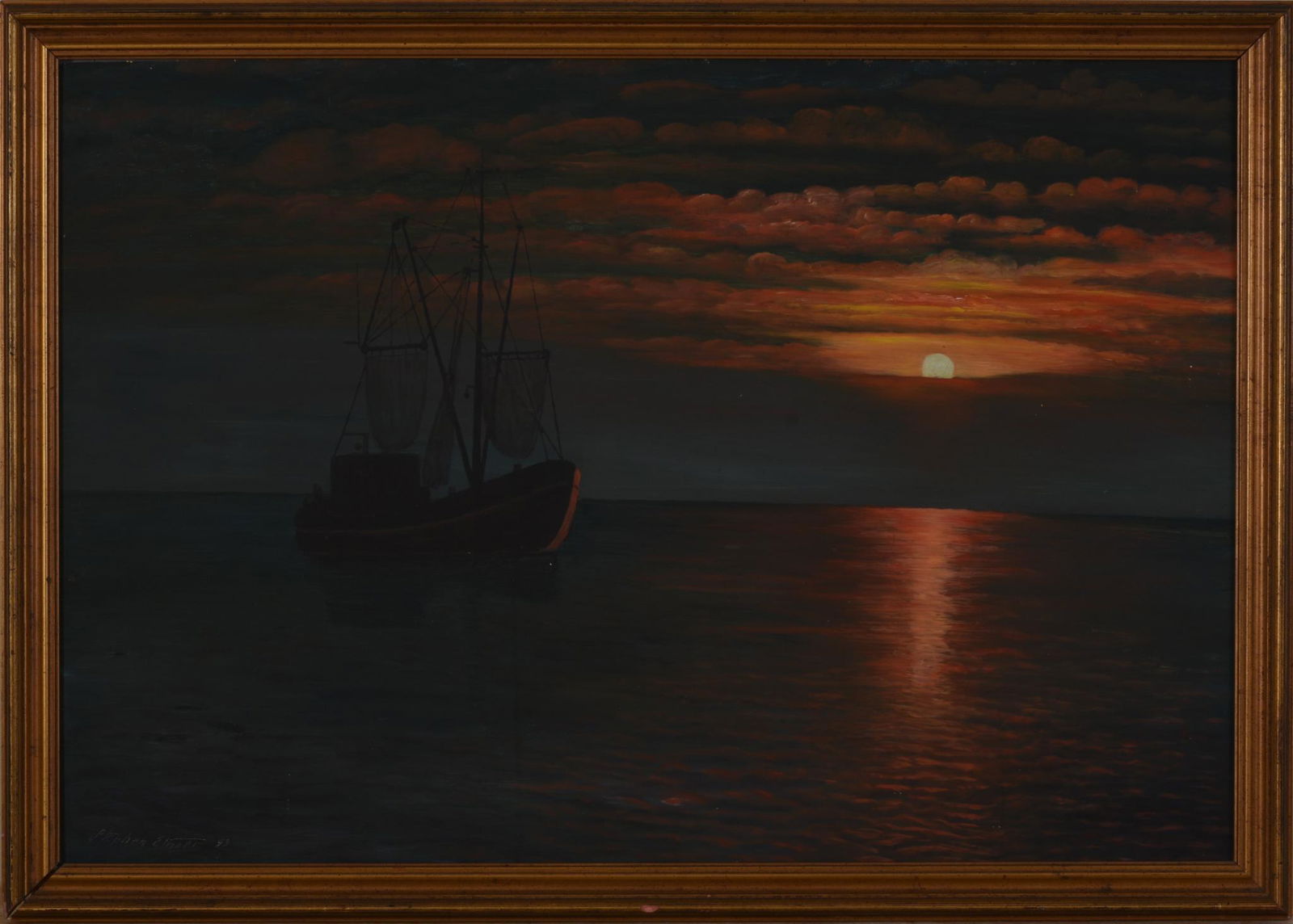 Sailboat at Sunset, After Stephen Morgan Etnier (1 of 3)