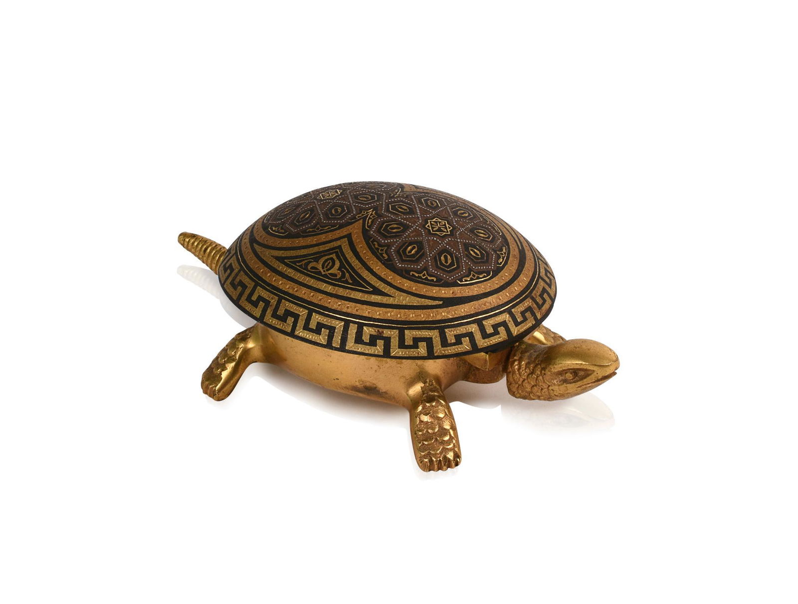 Damascene Mixed Metal Hotel Desk Bell Turtle. (1 of 4)