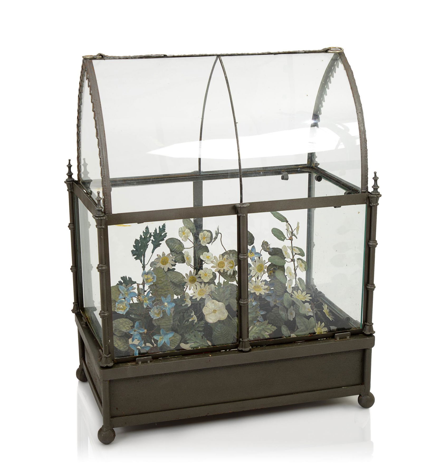 English Gothic Revival Metal and Glass Terrarium. (1 of 4)