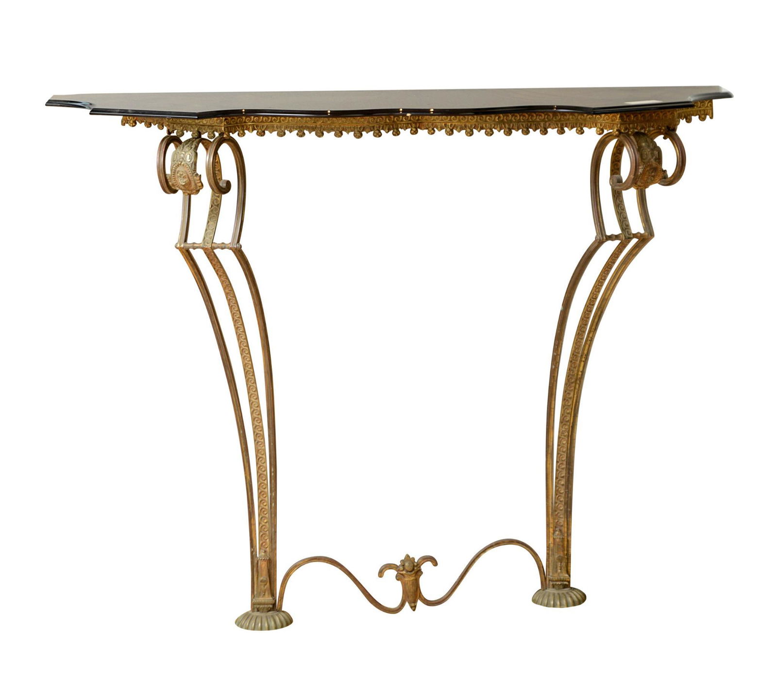 Neoclassical Brass and Steel Console Table. (1 of 4)