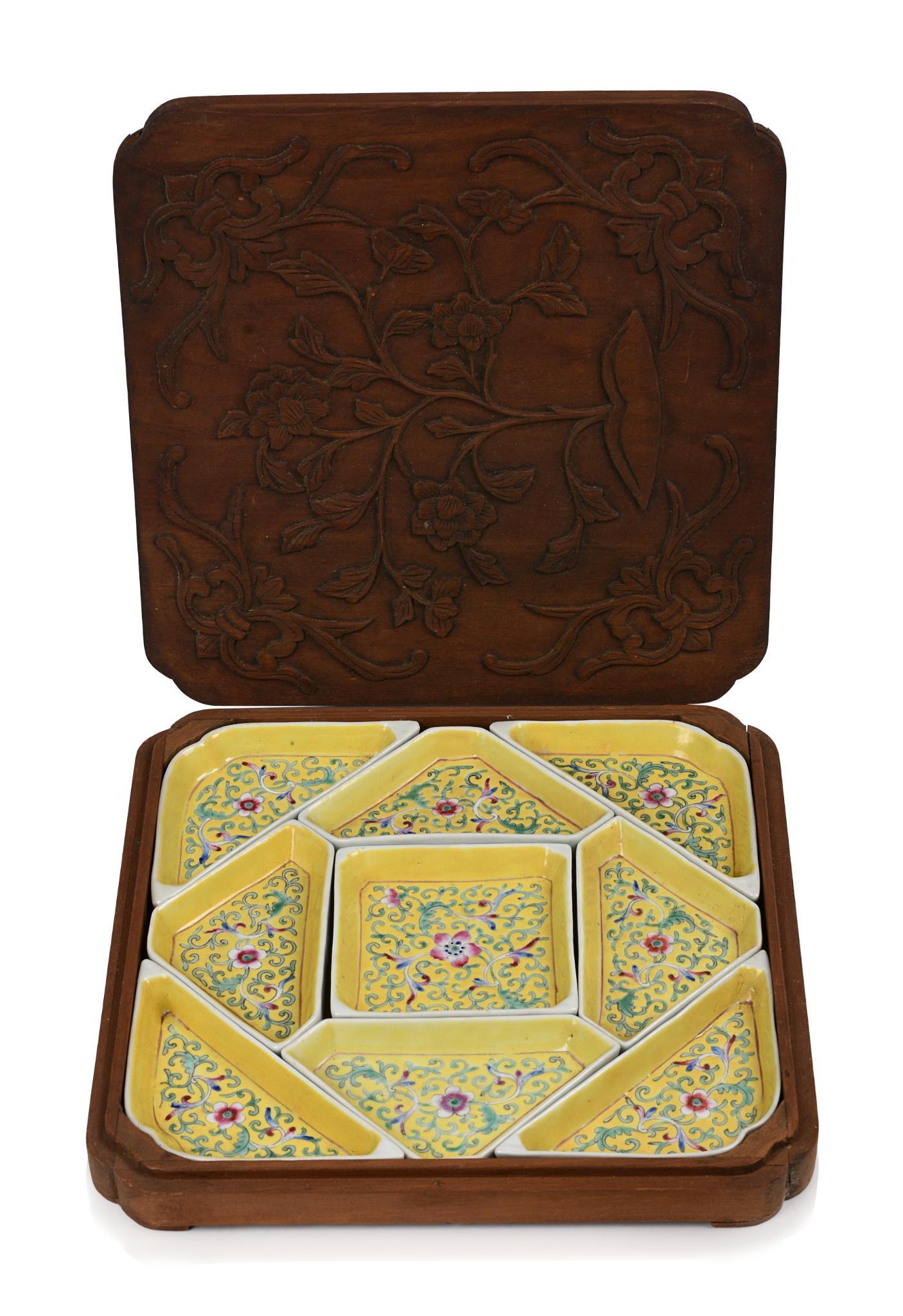 Chinese Famille Rose Porcelain Sweetmeat Set. (1 of 4)