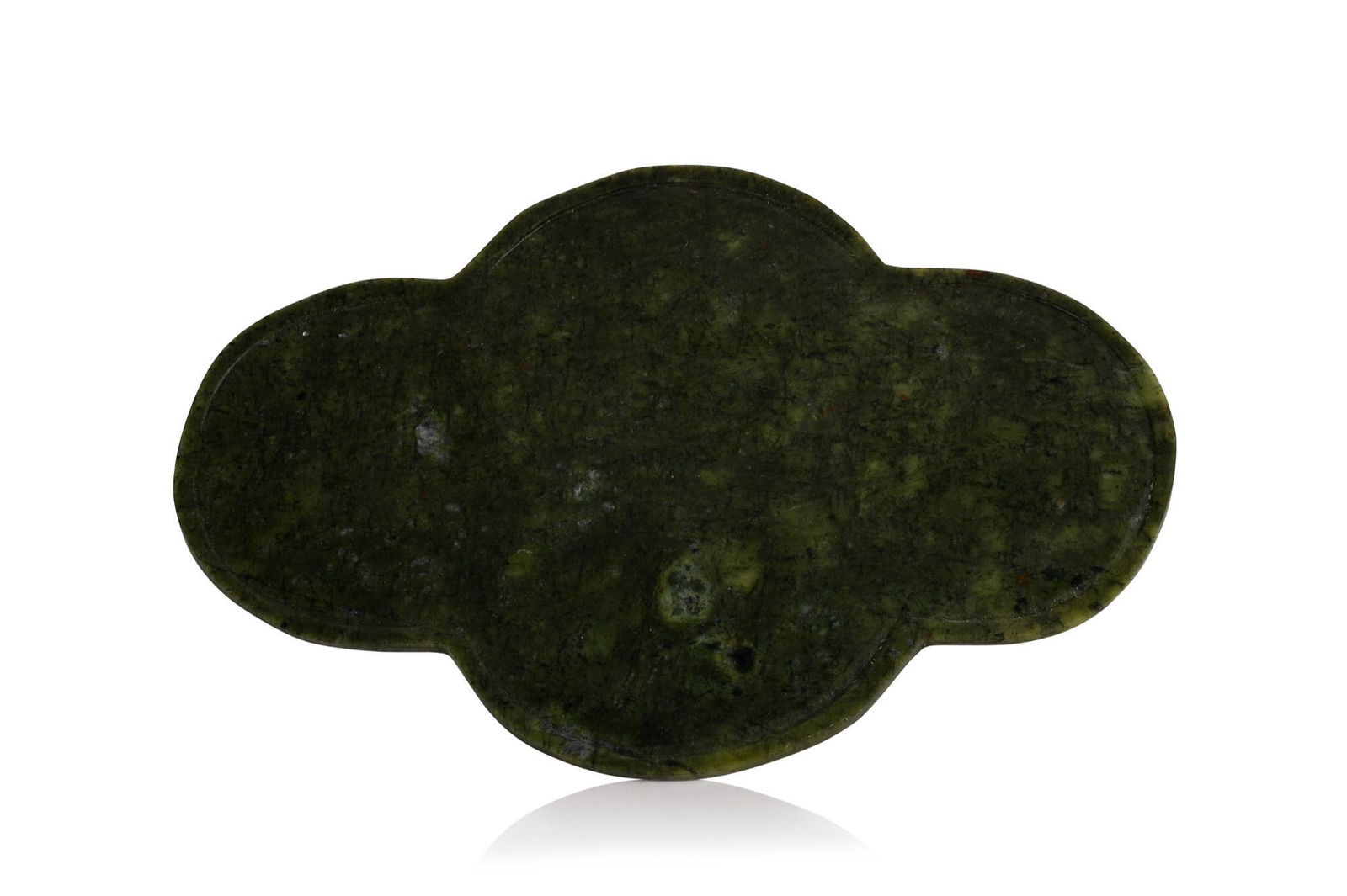 Chinese Spinach Green Jade Lobed Tray. (1 of 3)