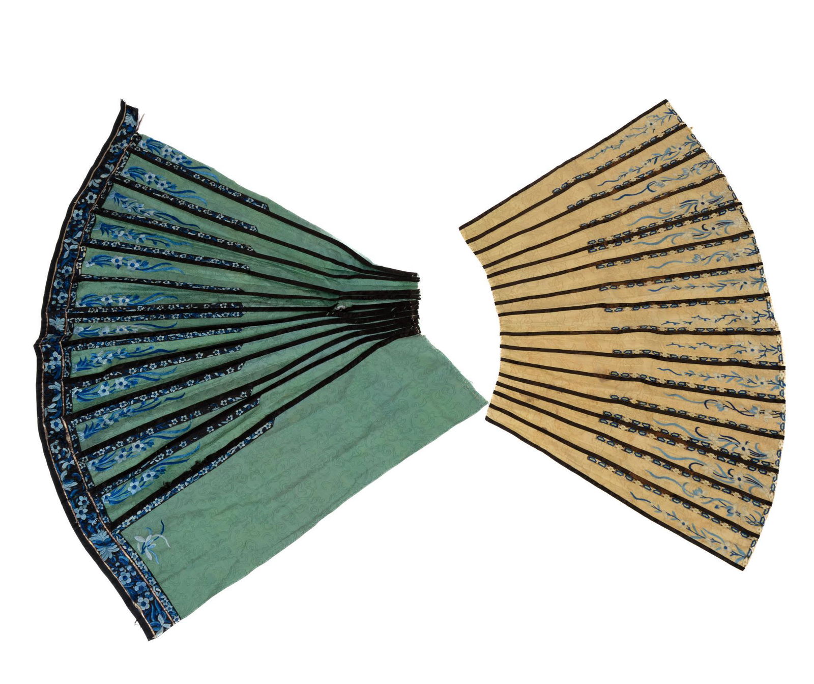 Two Chinese Embroidered Silk Skirt Panels (1 of 2)