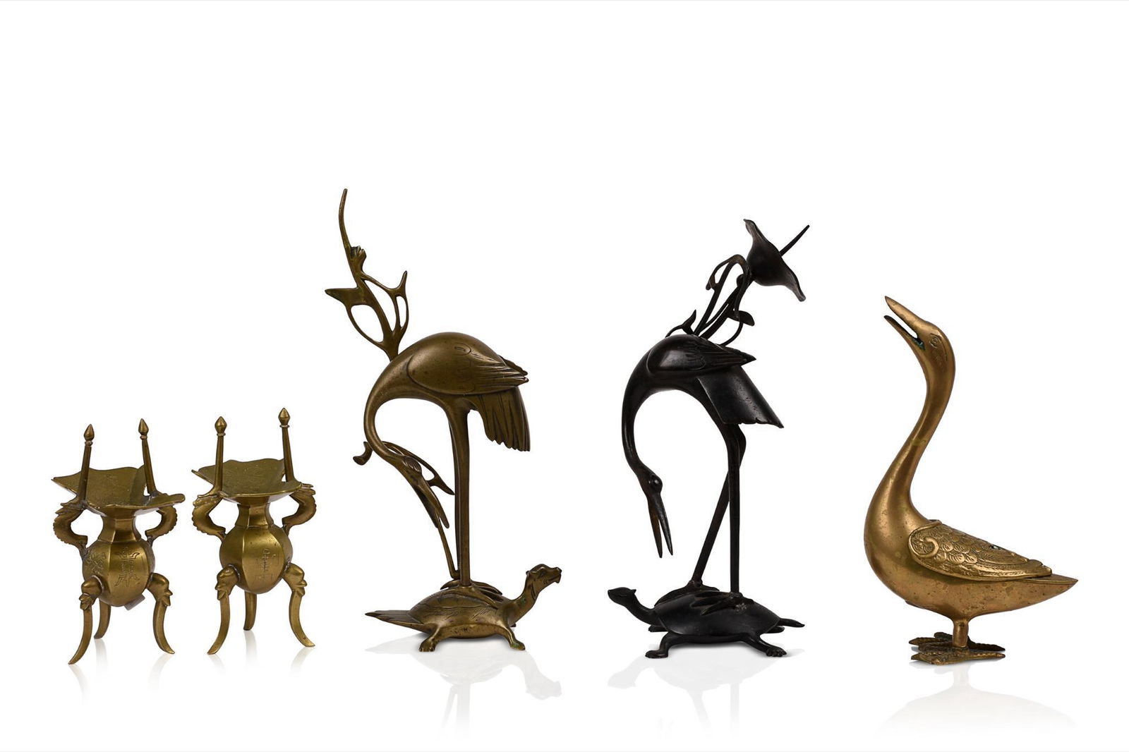 Five Chinese or Japanese Bronze Items (1 of 3)