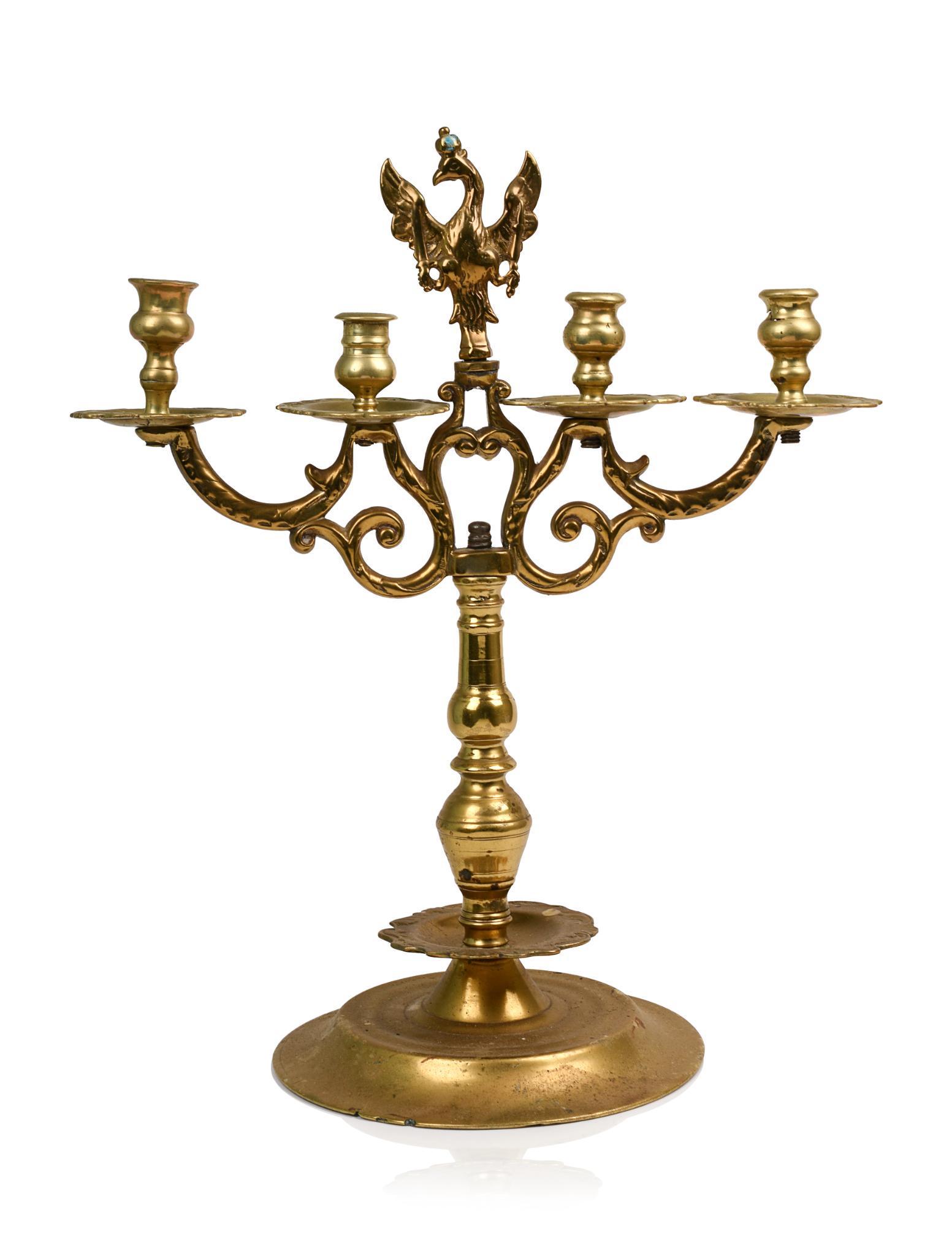 Russian Imperial Brass Candelabra.: Height 19.5 inches.