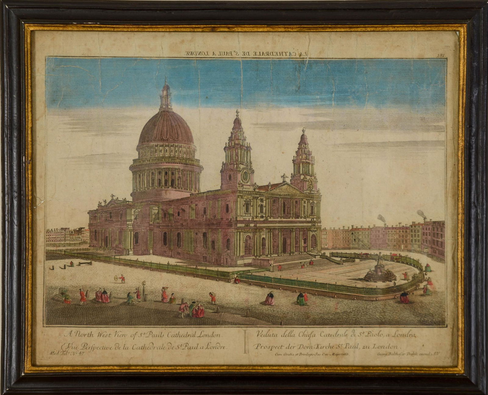 18th Century Print of St. Paul's Cathedral. (1 of 1)