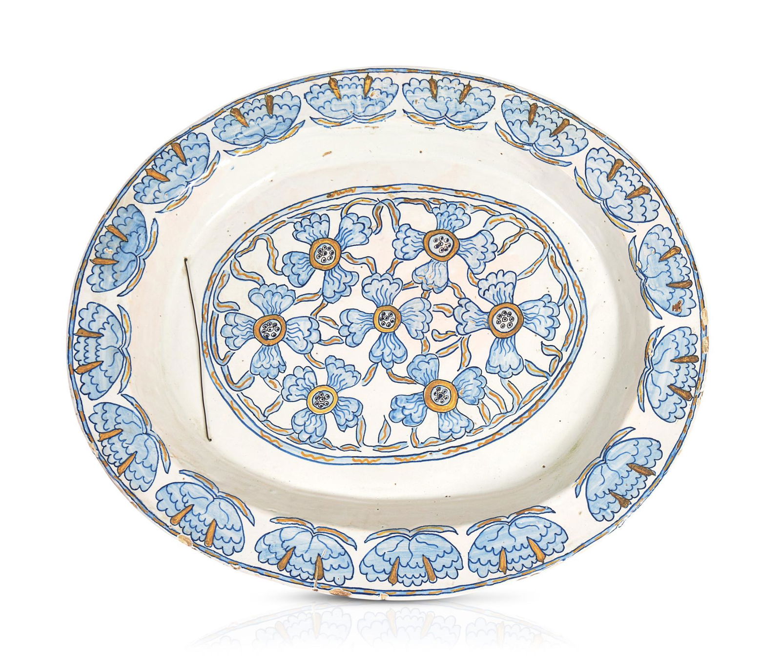Very Large Dutch Faience Platter. (1 of 3)