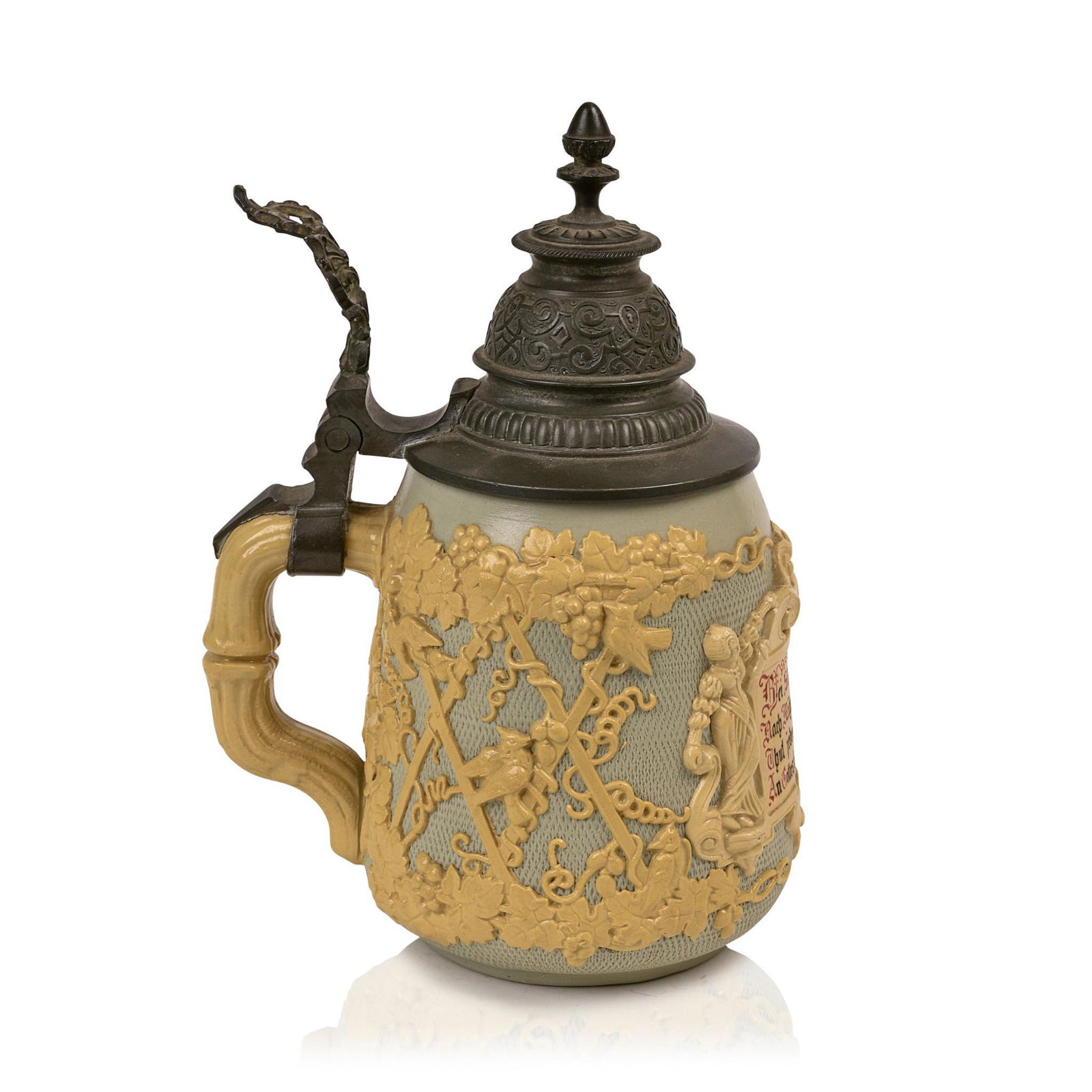 Mettlach Stoneware 1/2 L Stein. (1 of 4)