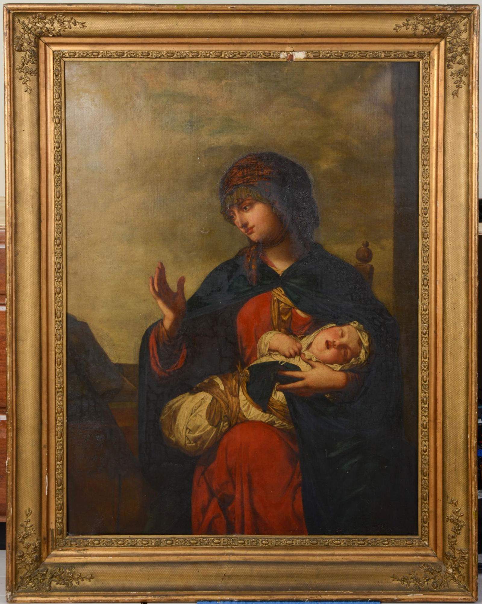 Monumental Painting of a Woman and Child. (1 of 3)