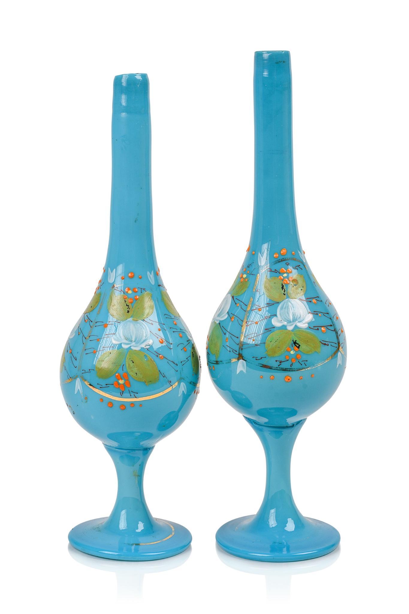 Pair of Ottoman Turkish Glass Rose Water Sprinklers. (1 of 4)