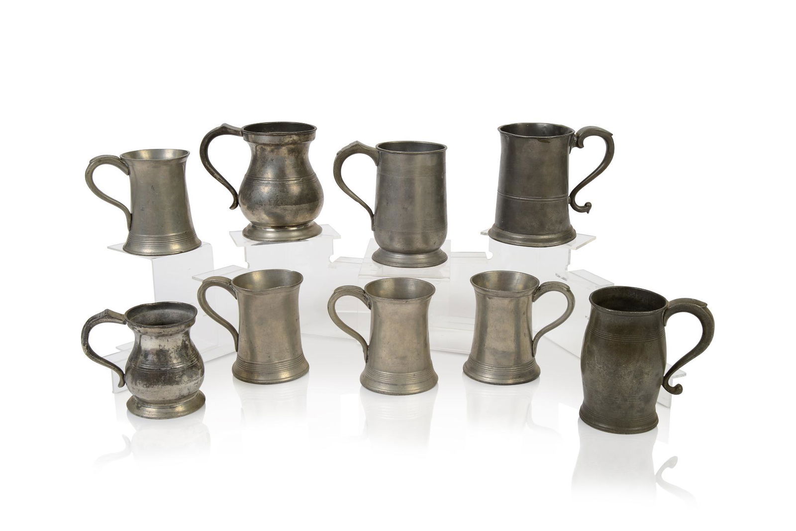 Nine English Pewter Tankards. 18th and 19th Century. (1 of 8)