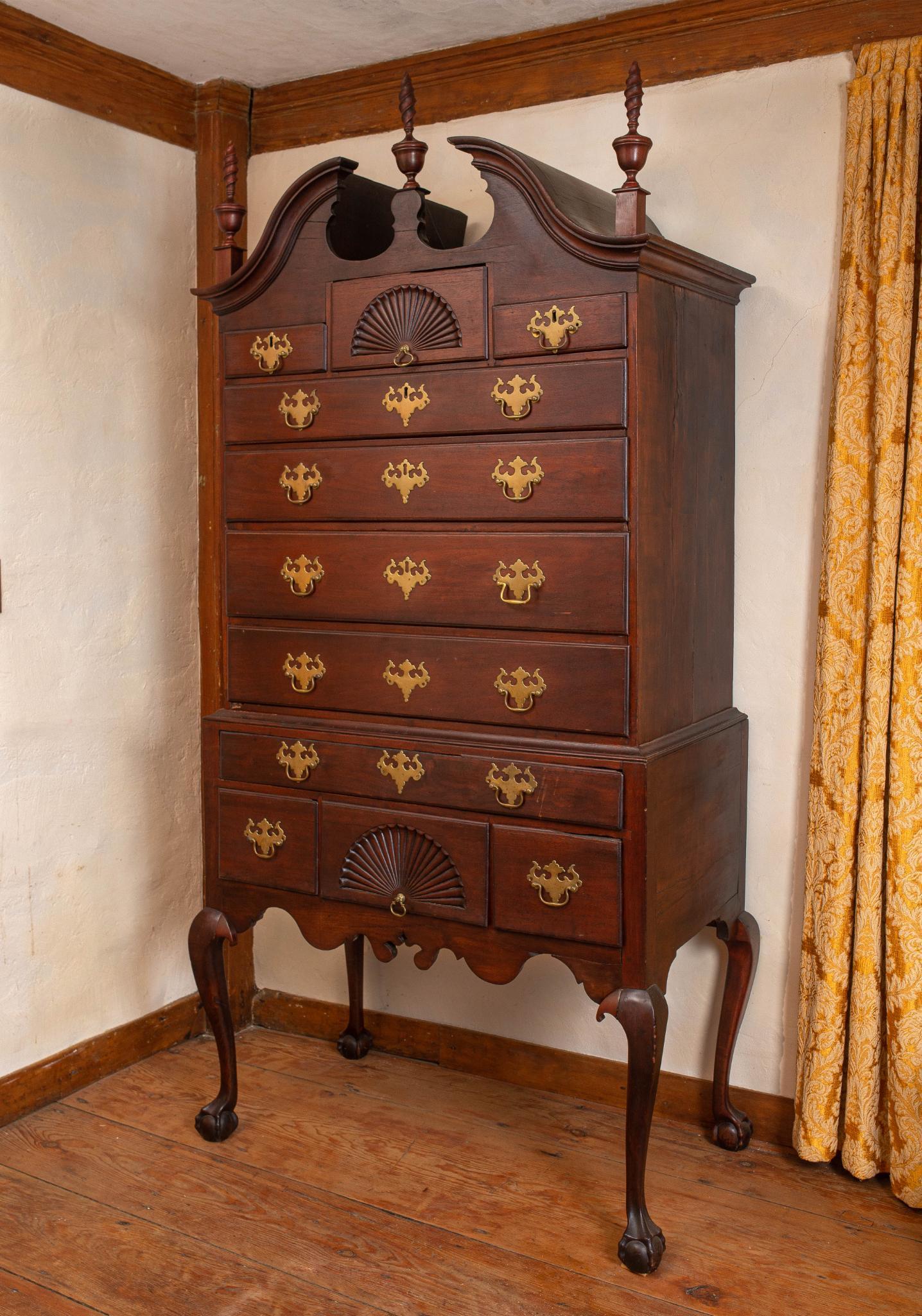 SALEM WALNUT BONNET TOP HIGHBOY (1 of 6)