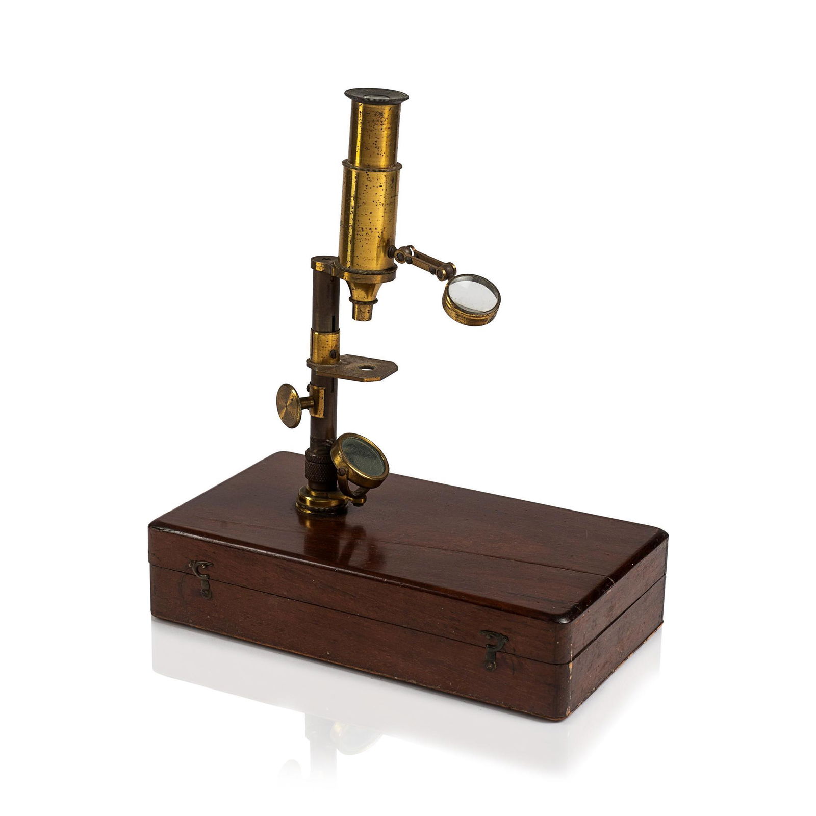 TRAVELLING FIELD MICROSCOPE WITH BOX. (1 of 3)