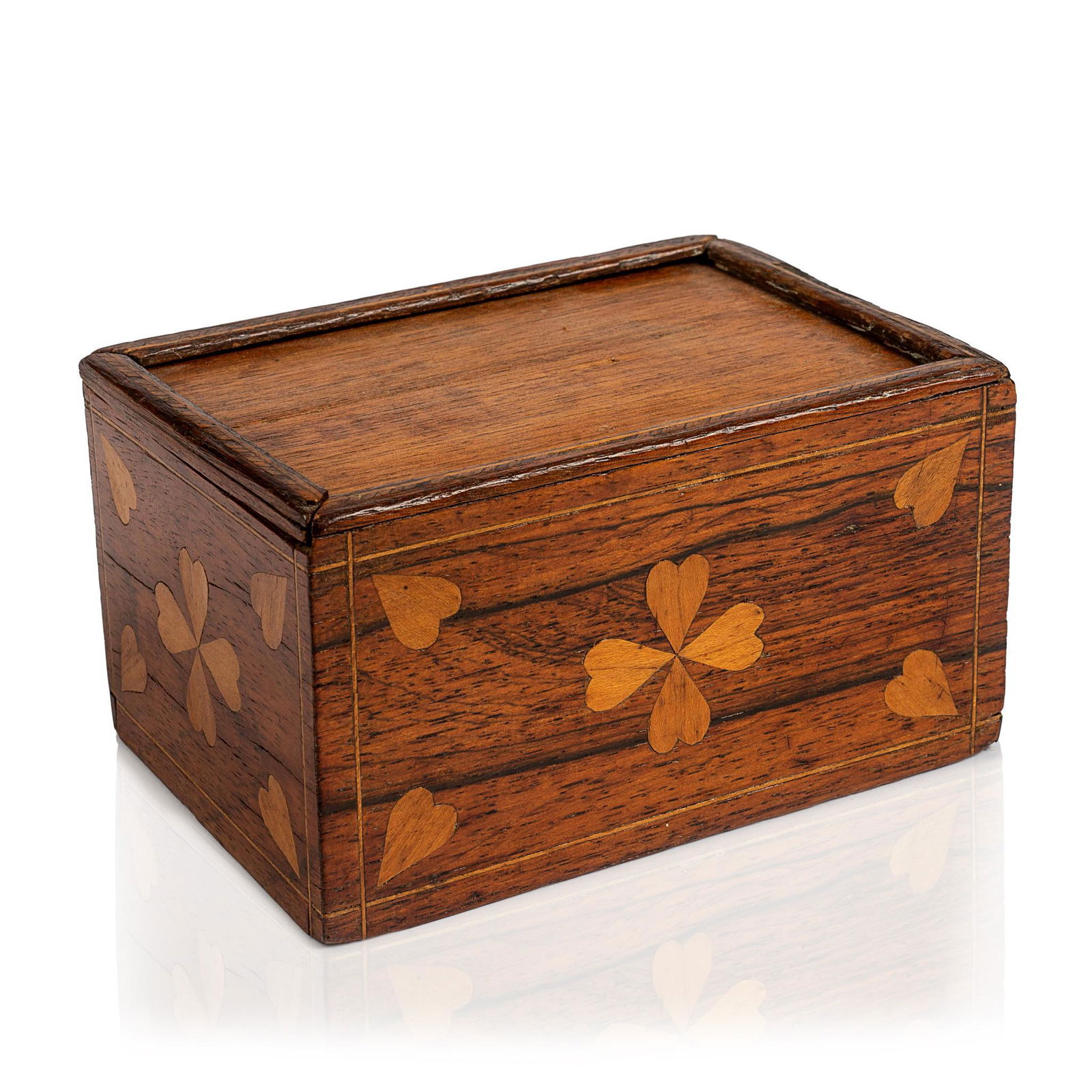 SAILOR'S VALENTINE INLAID ROSEWOOD BOX. (1 of 3)