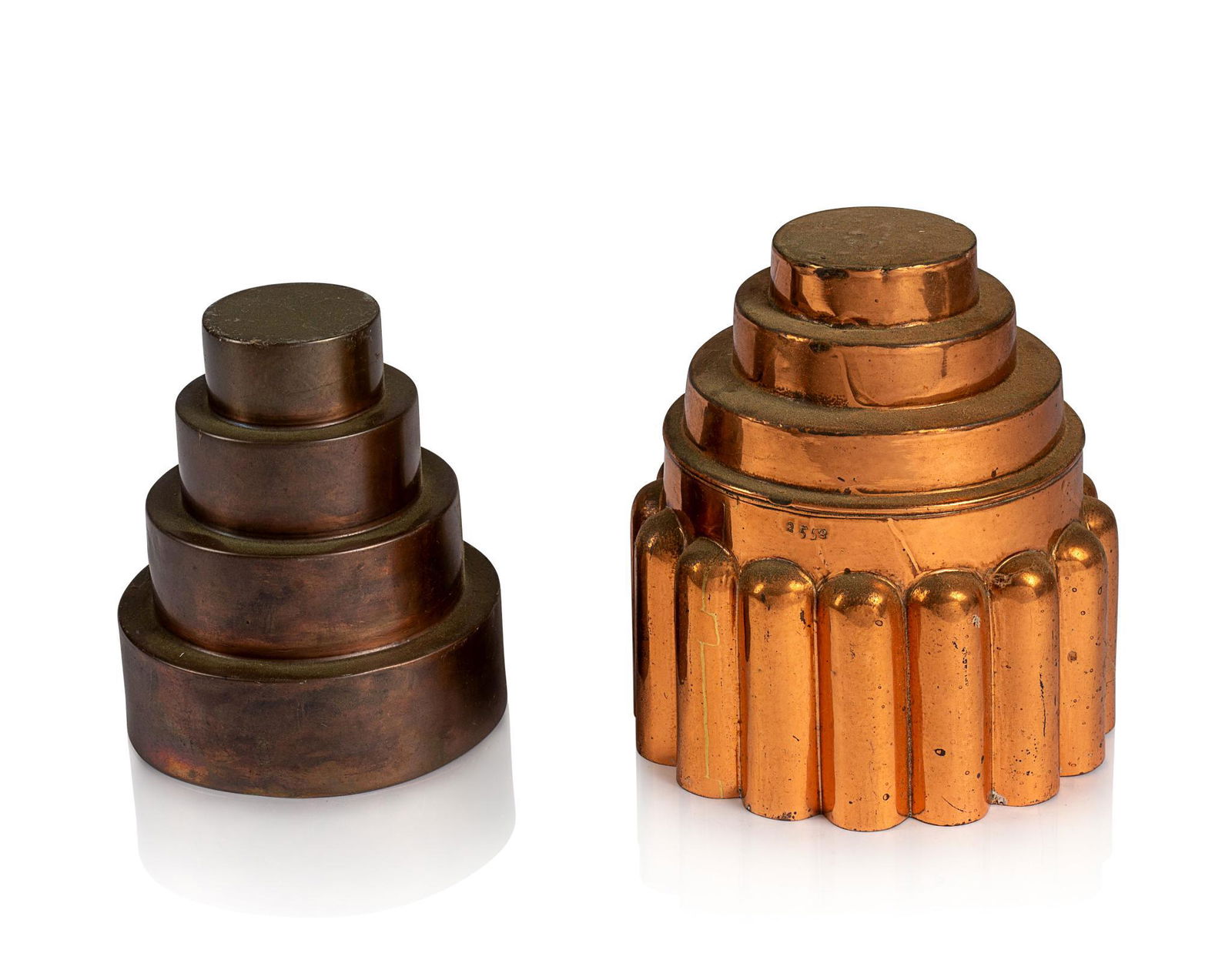 TWO 19TH CENTURY COPPER FOOD MOLDS. (1 of 2)