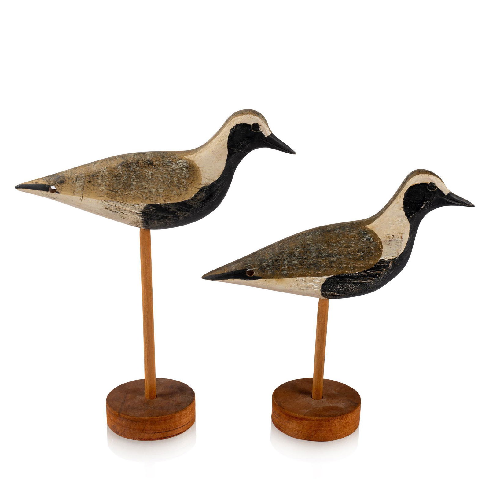 PAIR OF BLACK BELLIED PLOVER DECOYS BY H.V. SHOURDS. (1 of 3)