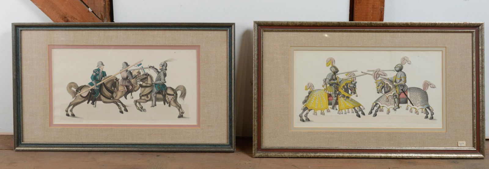 TWO FRAMED PRINTS OF KNIGHTS JOUSTING (1 of 3)