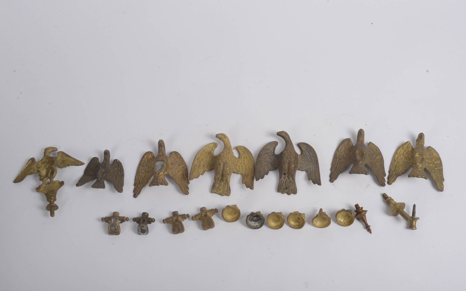 SIX SMALL CAST BRASS EAGLES (1 of 5)