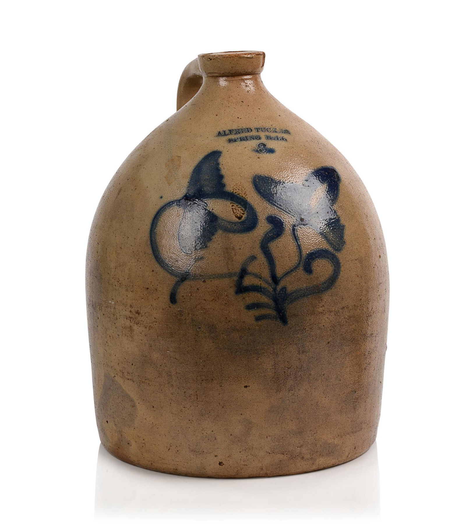 Cobalt Decorated Stoneware Jug. (1 of 5)