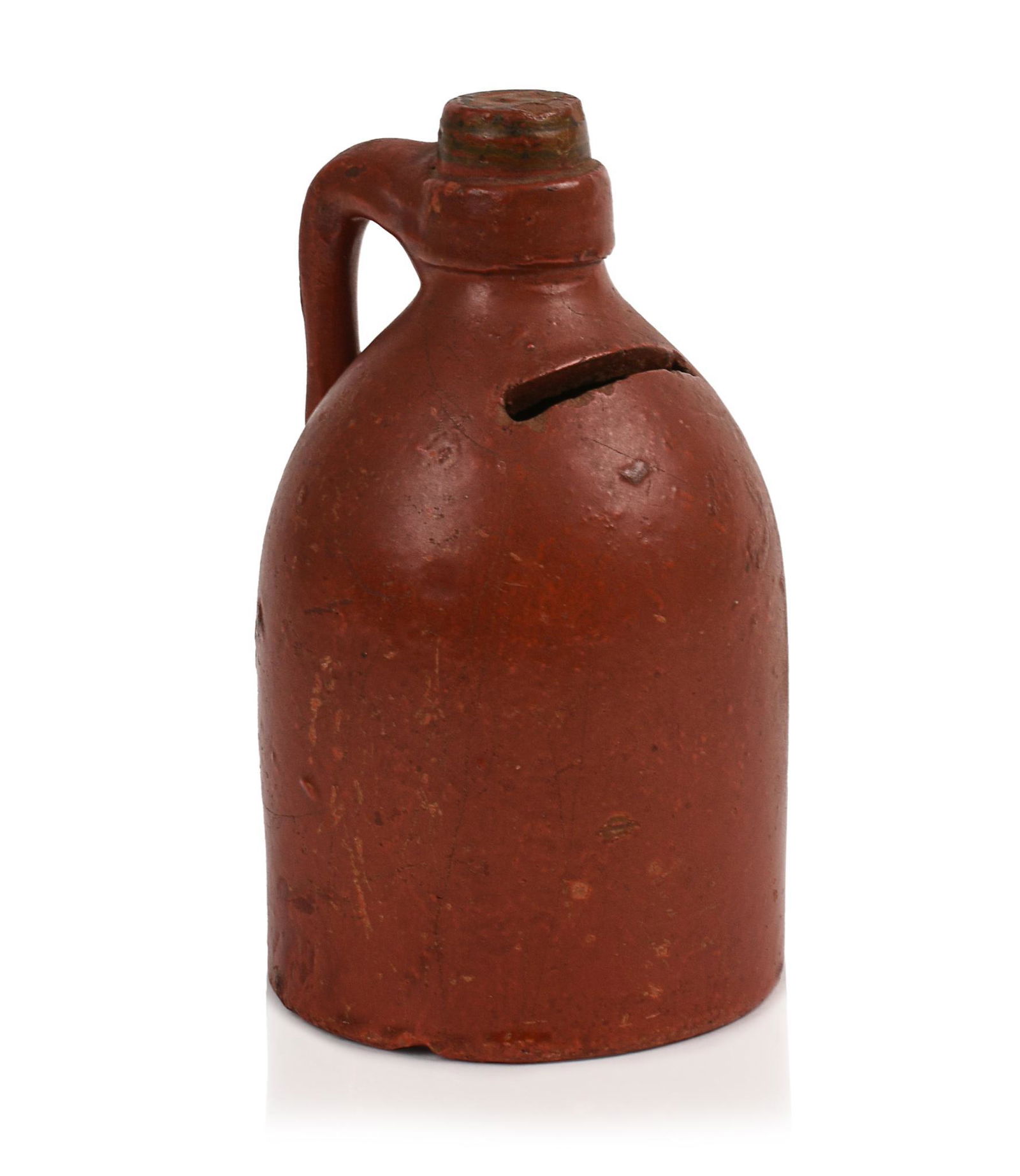 New England Miniature Redware Bank. (1 of 5)