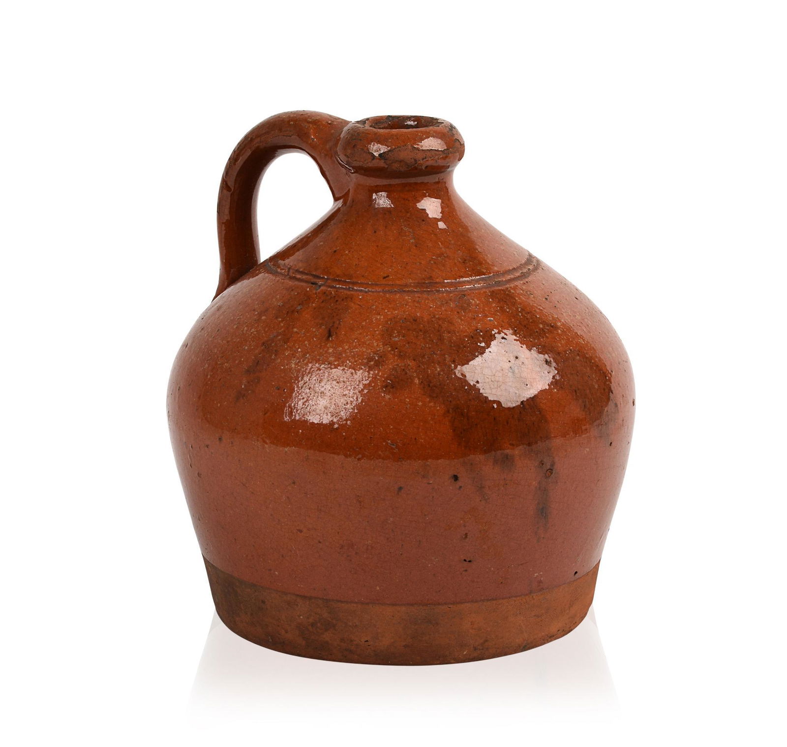 Redware Jug, Possibly Pennsylvania or Maine. (1 of 4)