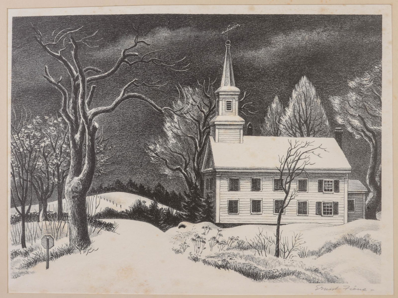 Ernest Fiene Lithograph. (1 of 3)