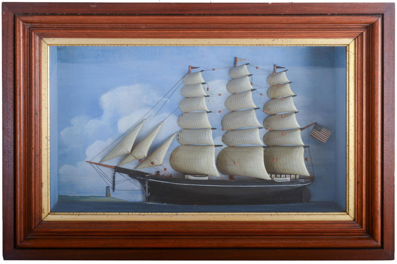 Early 20th Century Ship Diorama. (1 of 2)