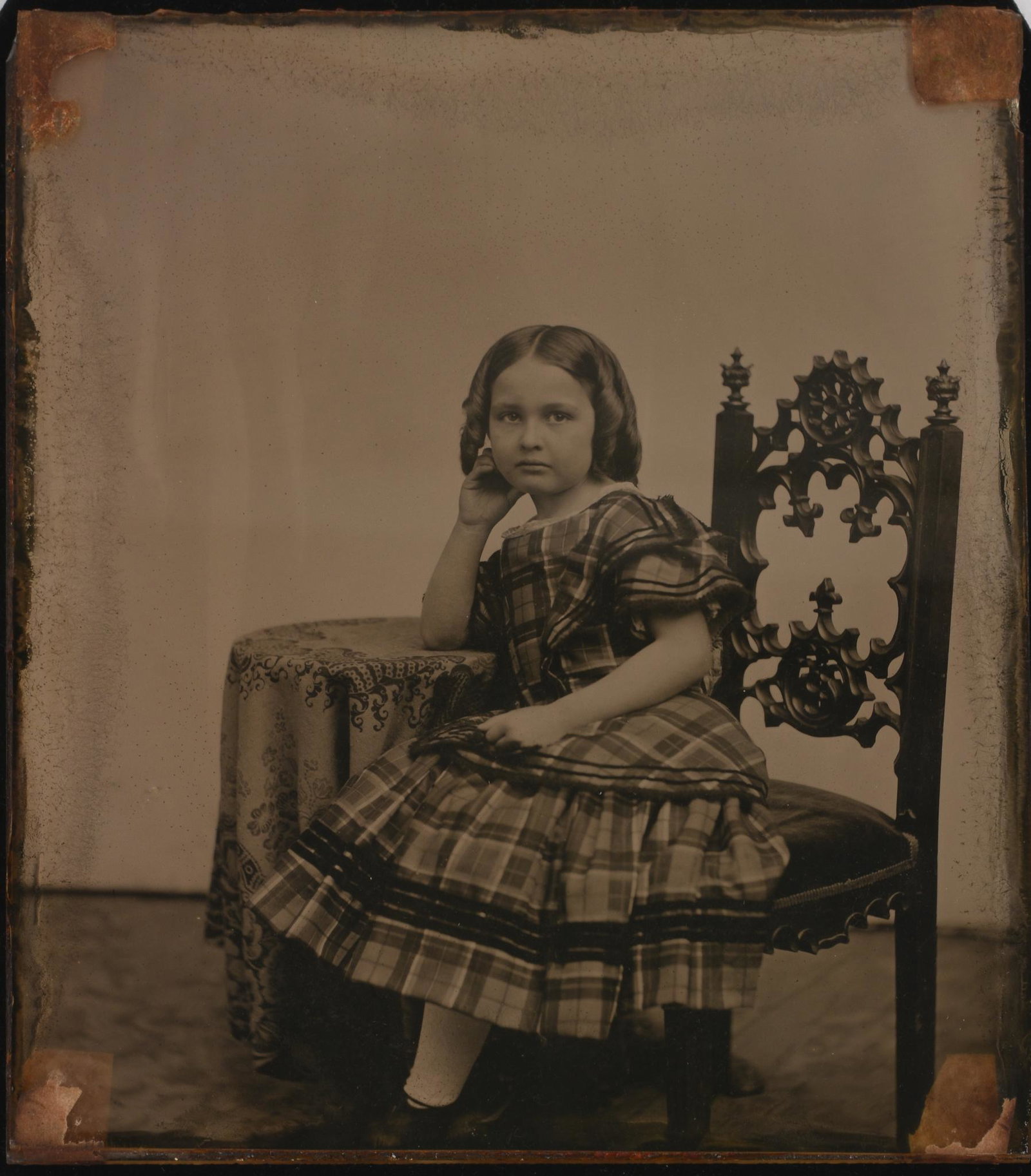Mid 19th Century Full Plate Ambrotype of a Girl.: 7.25 x 6.25 inches, in excellent condition.
