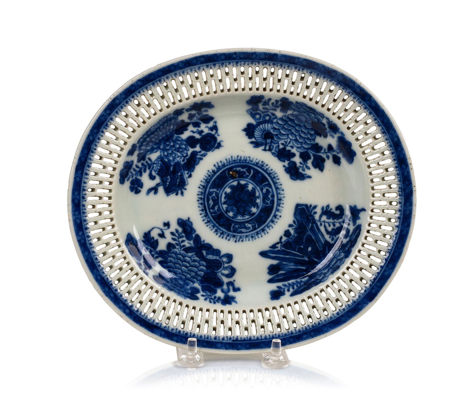 Small Chinese Export Porcelain Blue Fitzhugh Pattern Tray. (1 of 3)