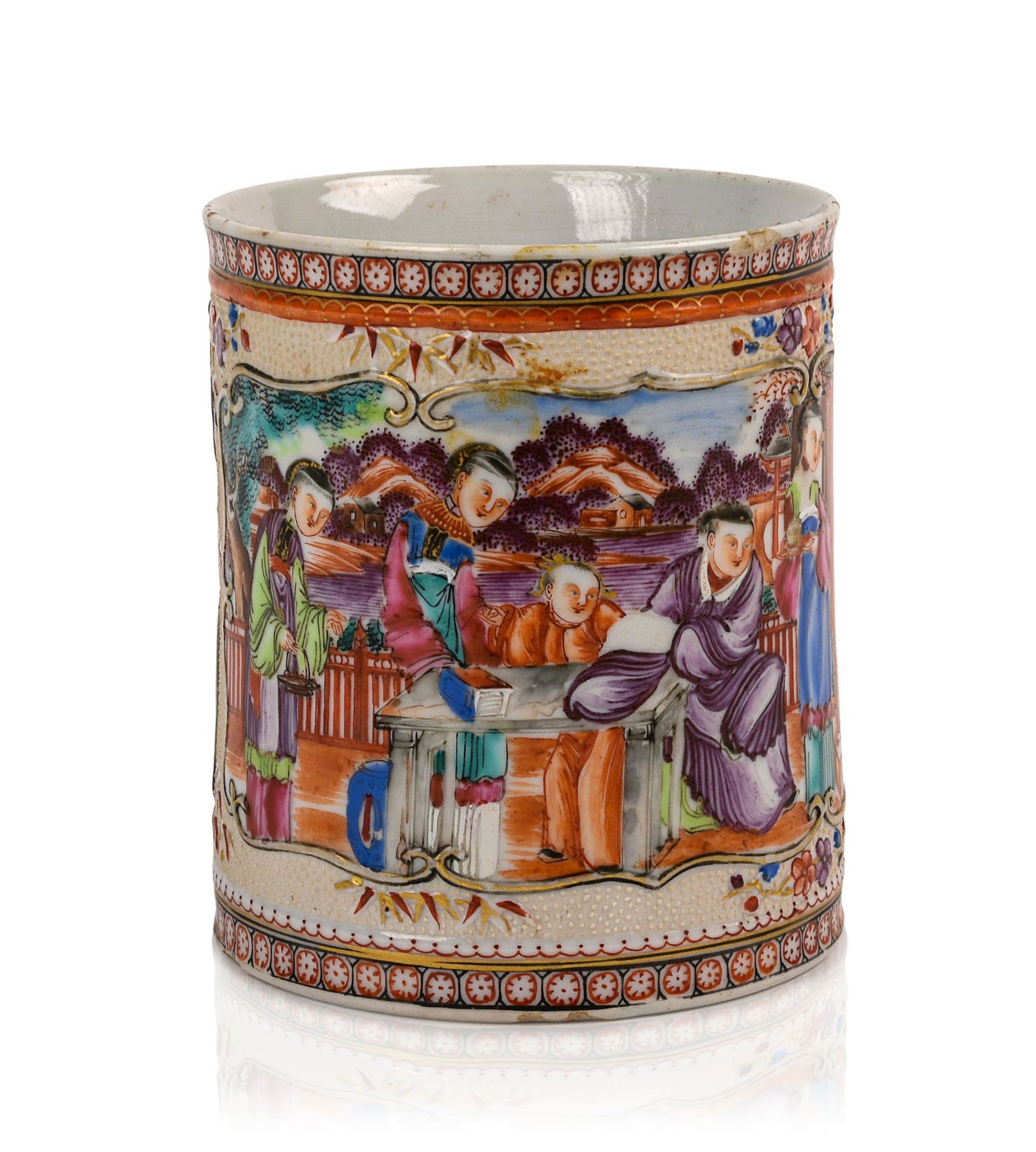 Large Chinese Export Porcelain Mug. (1 of 5)