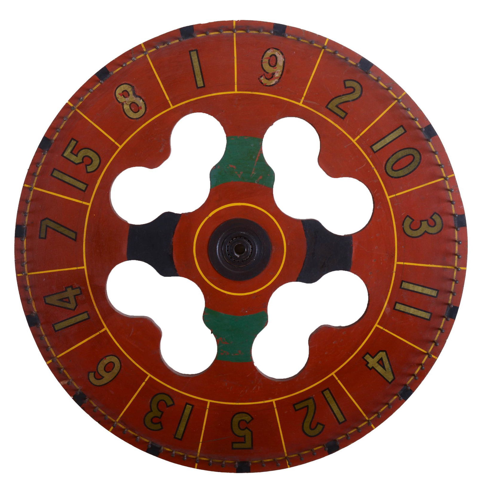Early 20th Century Painted Game Wheel. (1 of 2)