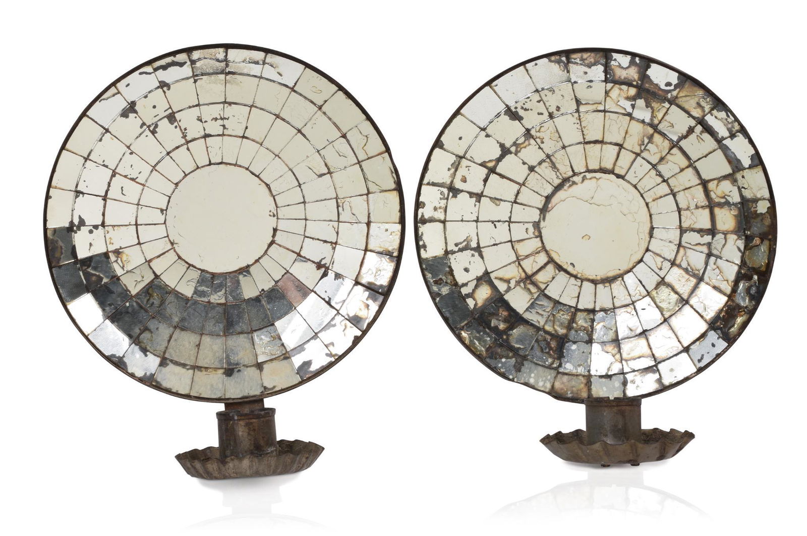 Pair of Mirrored Tin Sconces. (1 of 2)