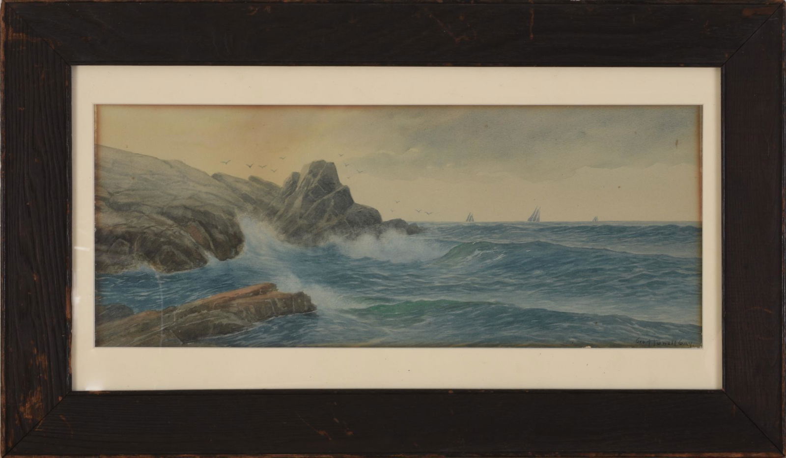 George Howell Gray Watercolor.: 18.25" x 7.25" sight, 13 5/8" x 23 5/8" frame.