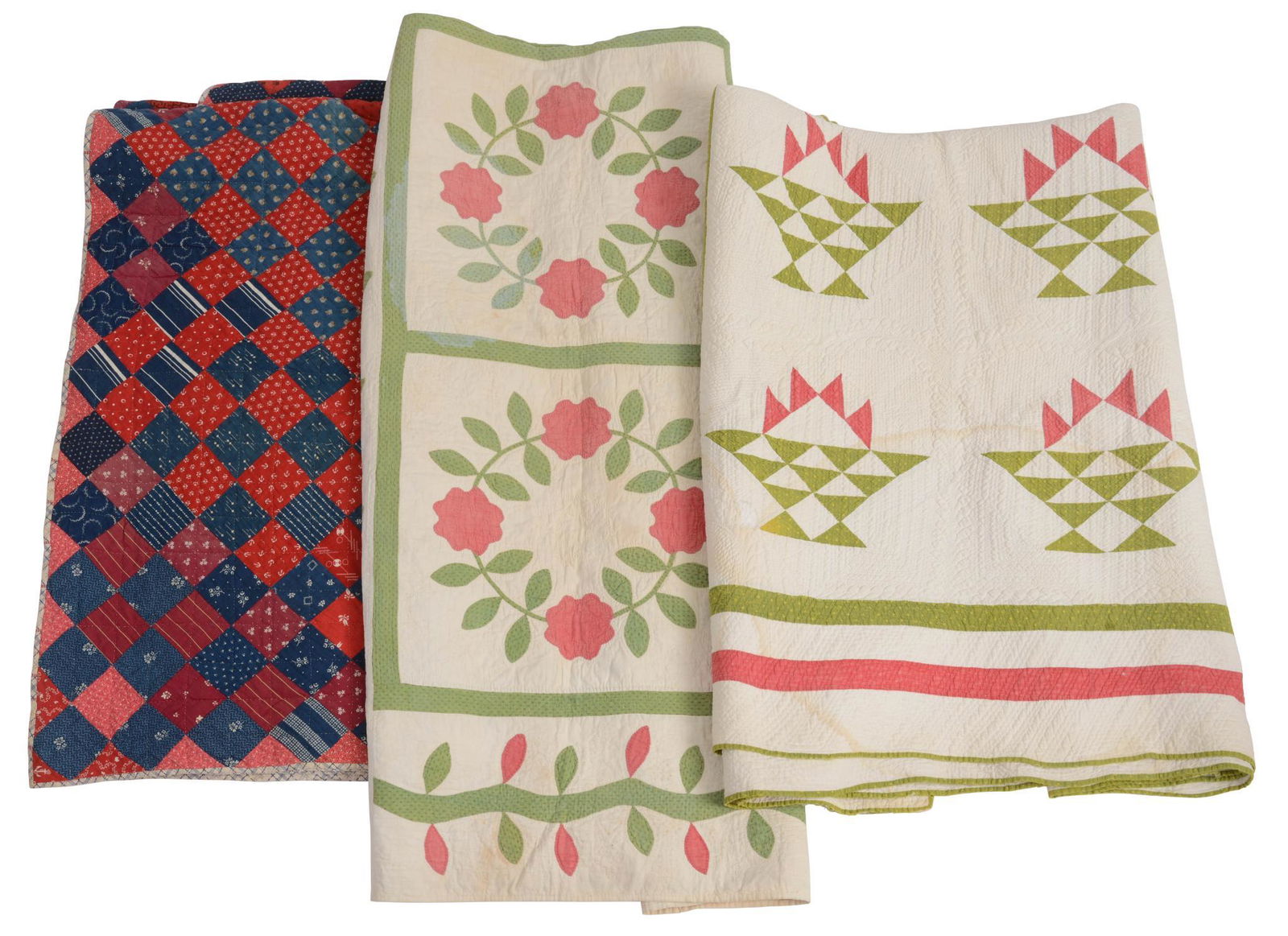Three Late 19th or Early 20th Century Quilts. (1 of 1)
