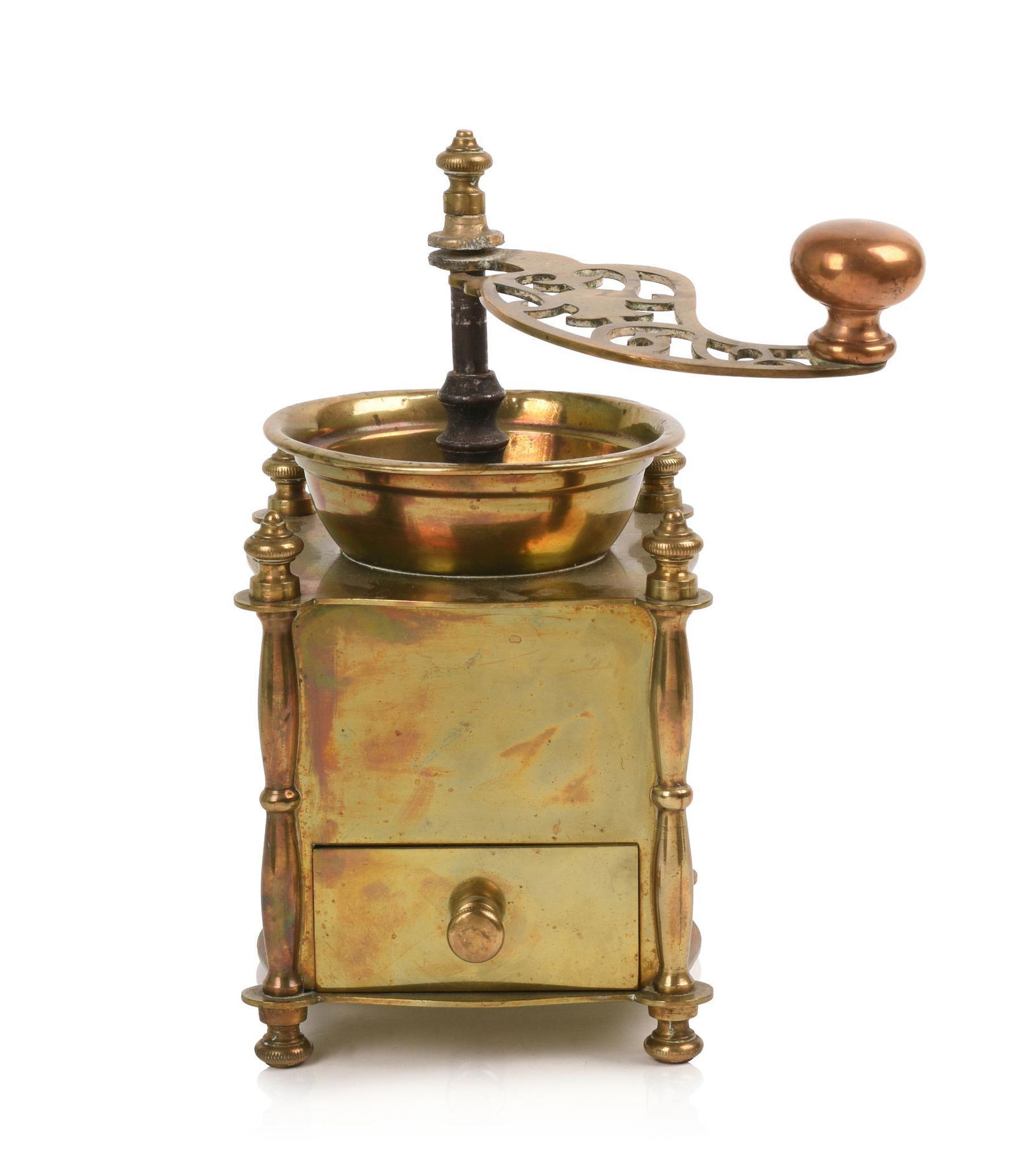 19th Century Brass Coffee Grinder. (1 of 4)
